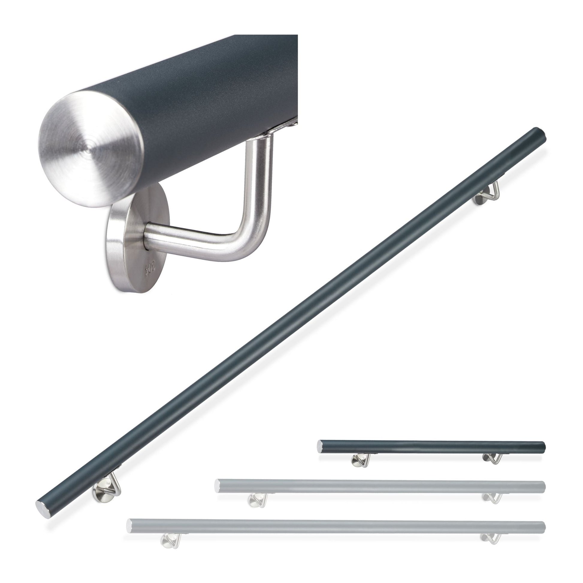 Handlauf Aluminium Anthrazit-Silber von Relaxdays