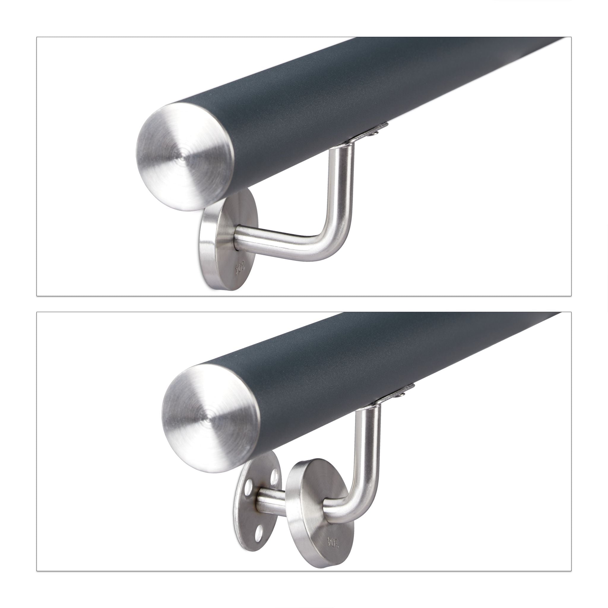 Handlauf Aluminium Anthrazit-Silber von Relaxdays