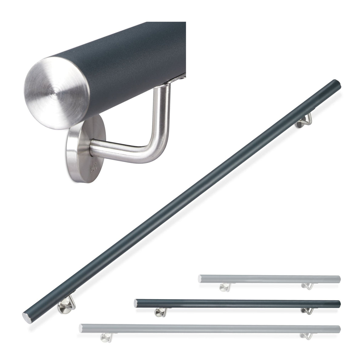 Handlauf Aluminium Anthrazit-Silber von Relaxdays