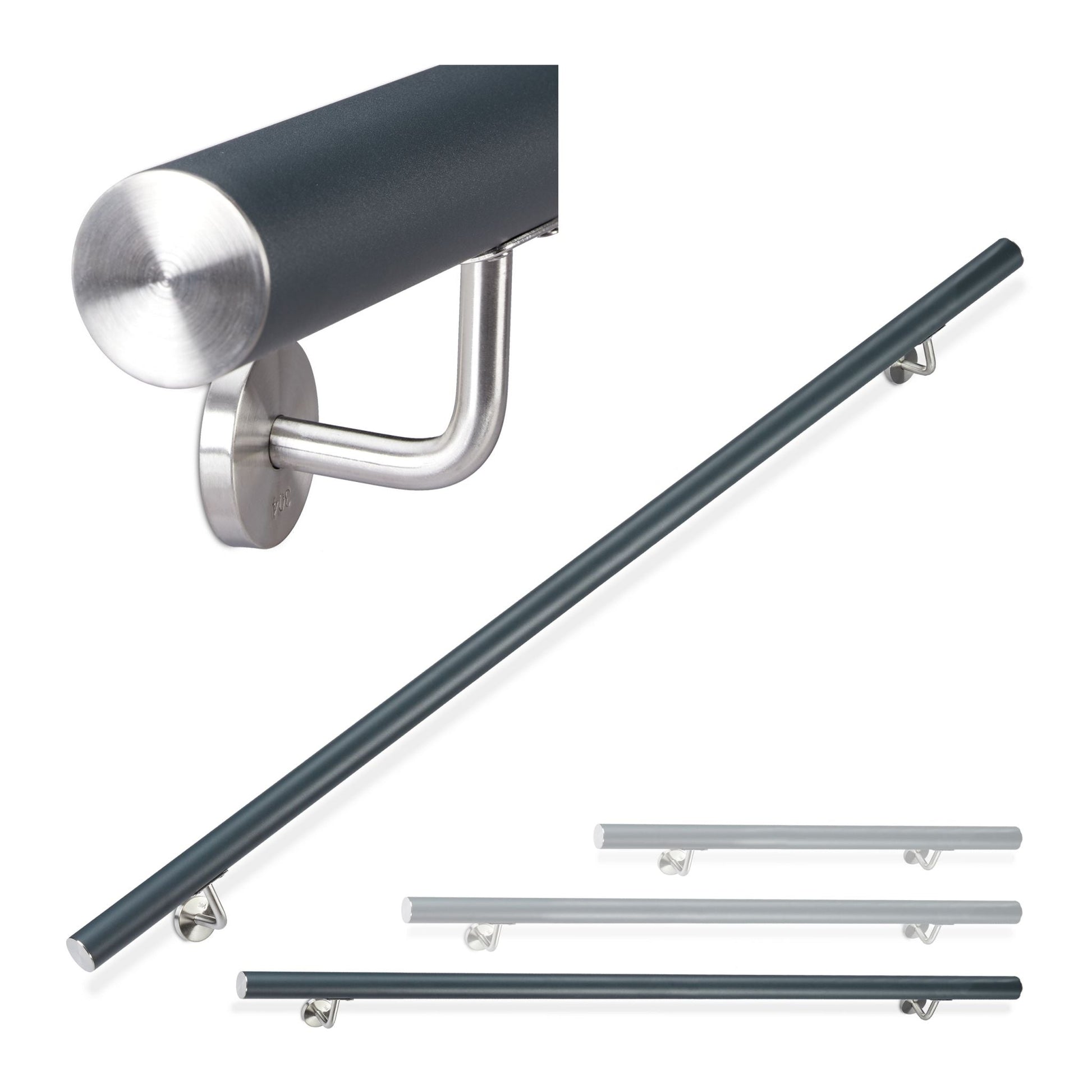 Handlauf Aluminium Anthrazit-Silber von Relaxdays