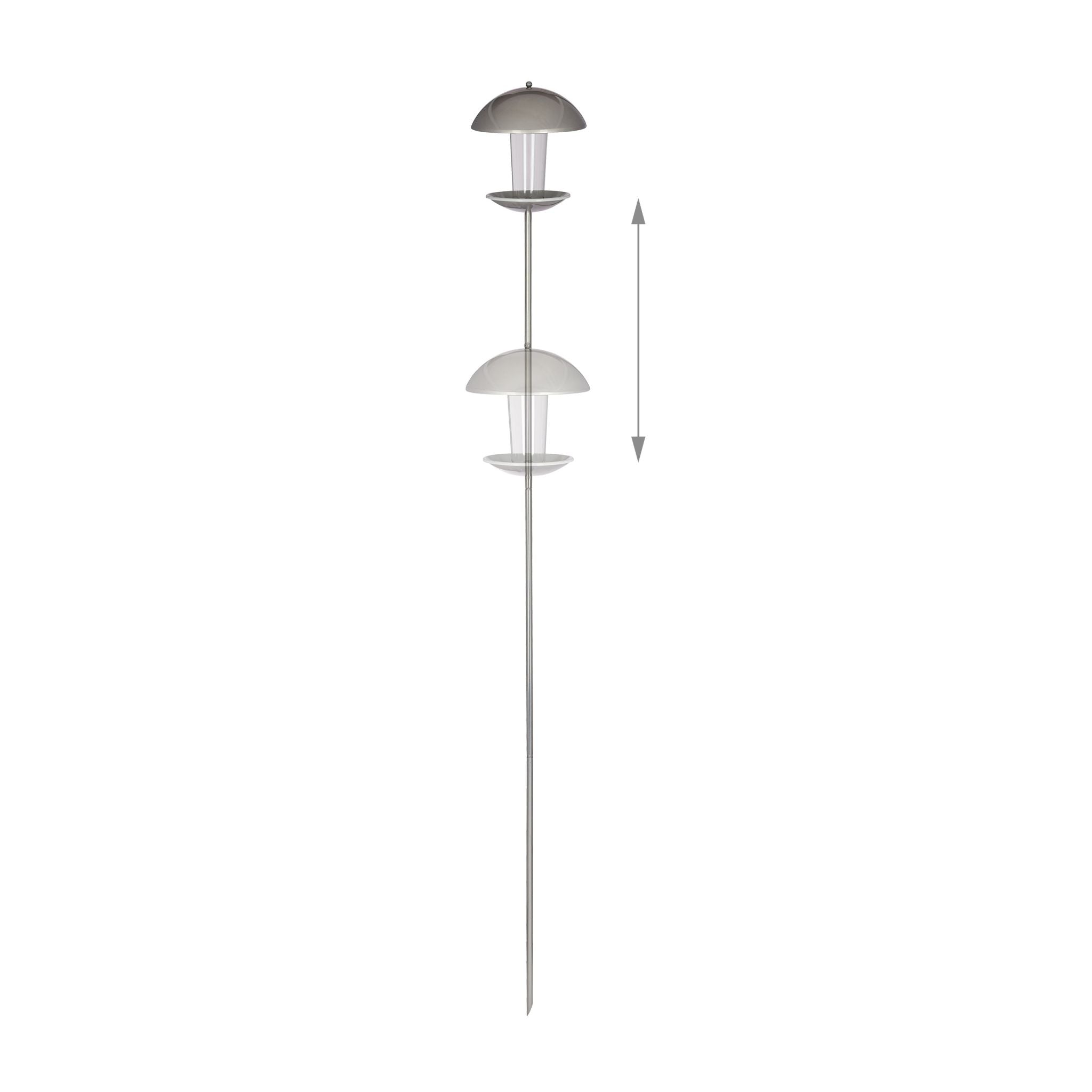 Vogelfutterspender mit Stab Silber-Transparent von Relaxdays