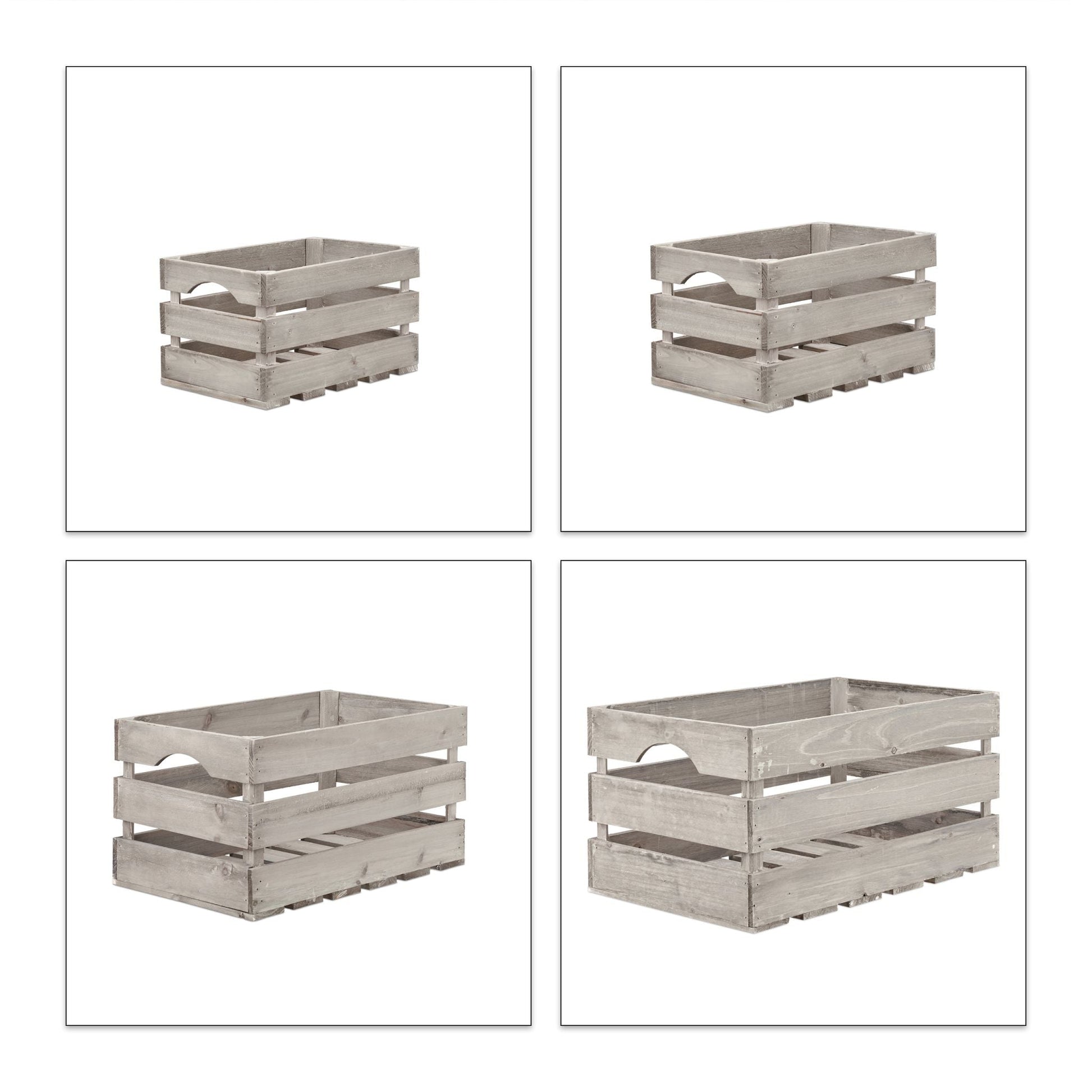 Shabby Holzkiste 4er-Set Grau von Relaxdays