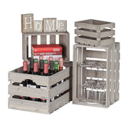 Shabby Holzkiste 4er-Set Grau von Relaxdays