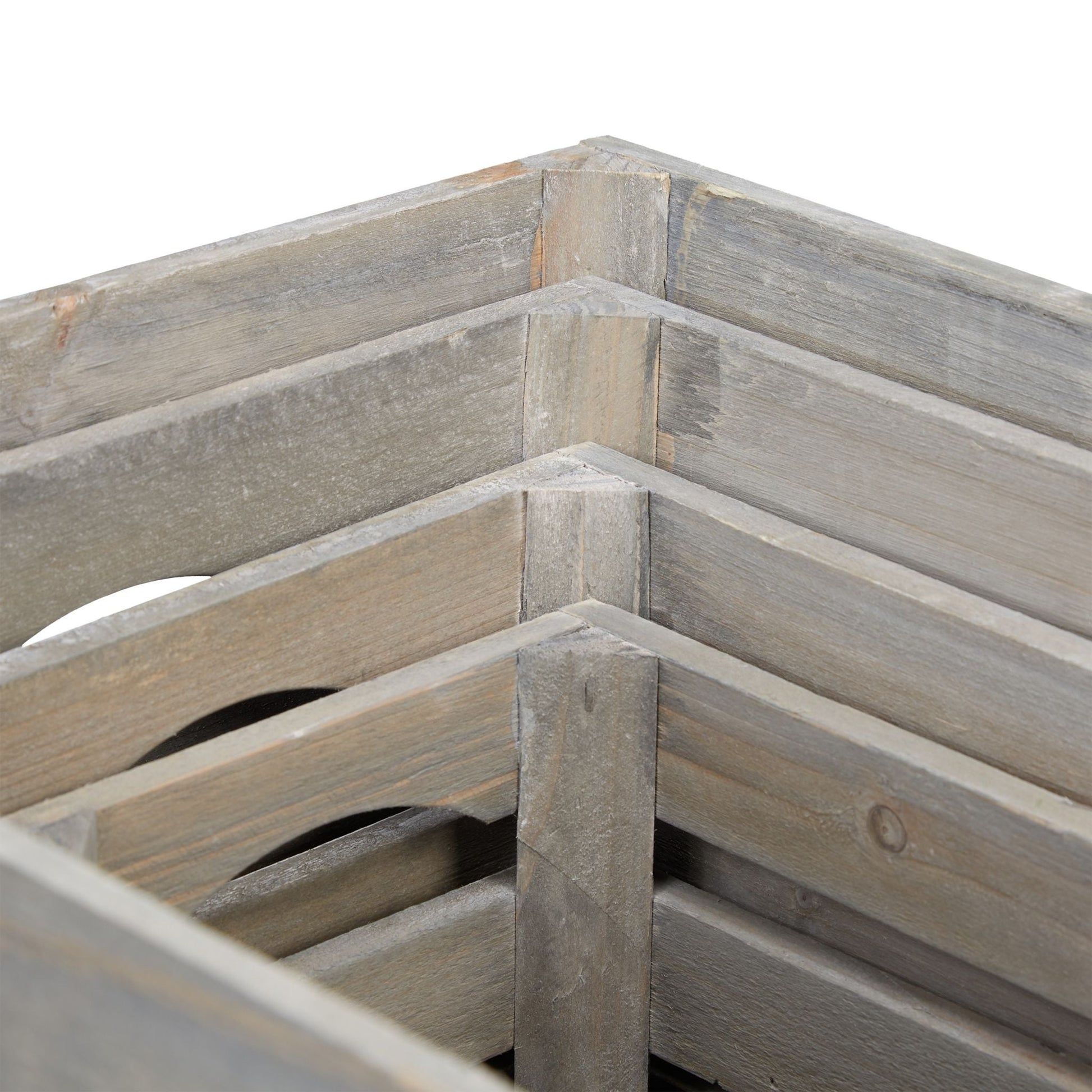 Shabby Holzkiste 4er-Set Grau von Relaxdays