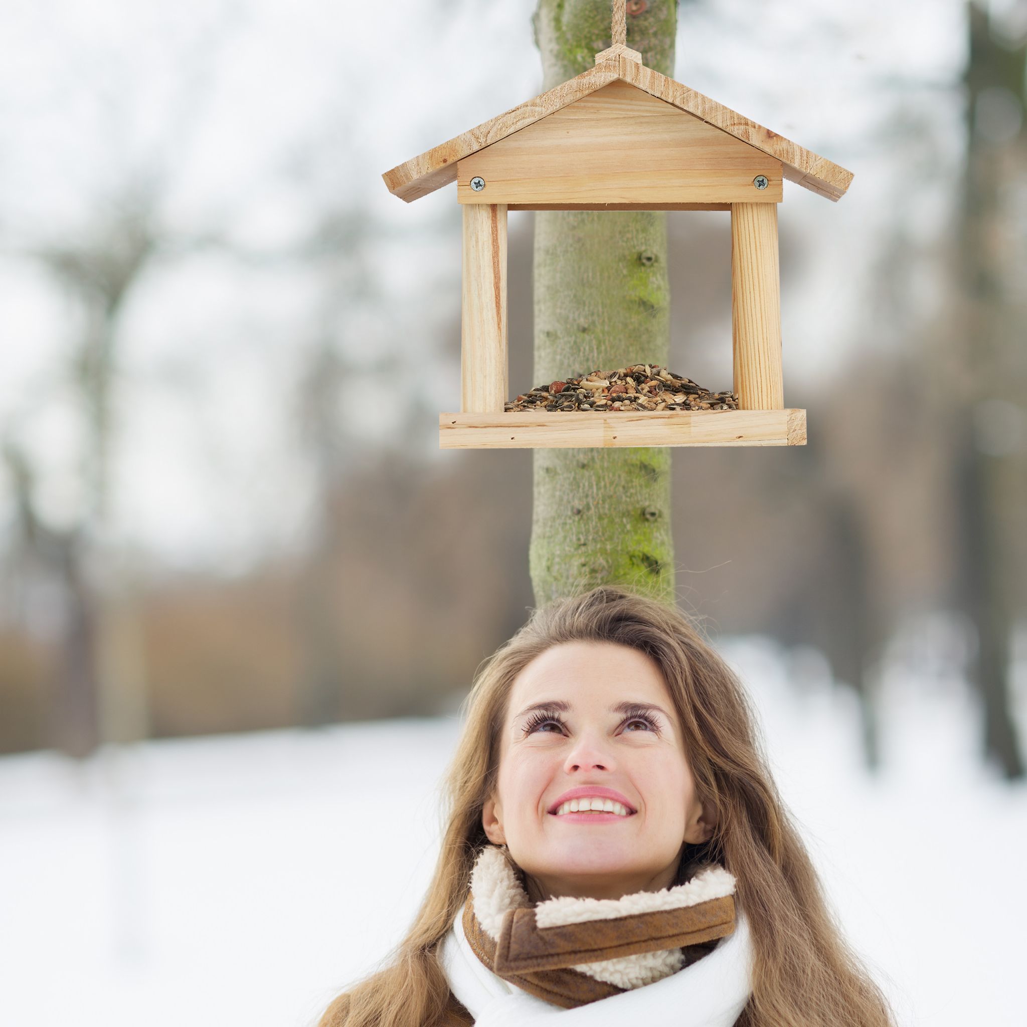 Vogelhaus zum Aufhängen Hellbraun