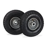 Sackkarrenrad luftbereift 3.00-4 2er-Set Schwarz-Grau von Relaxdays