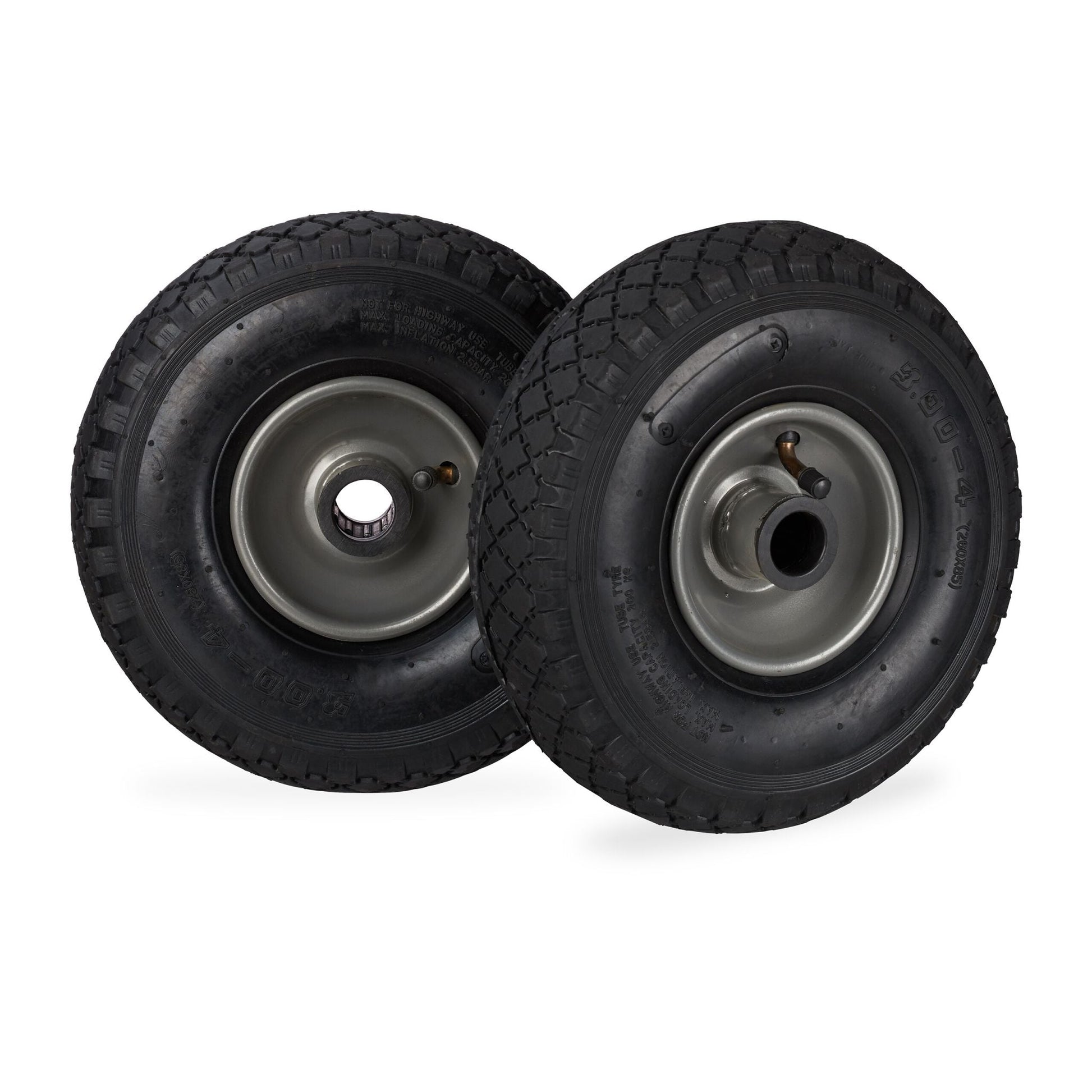 Sackkarrenrad 3.00-4 luftbereift 2er-Set Stahlfelge Schwarz-Grau von Relaxdays