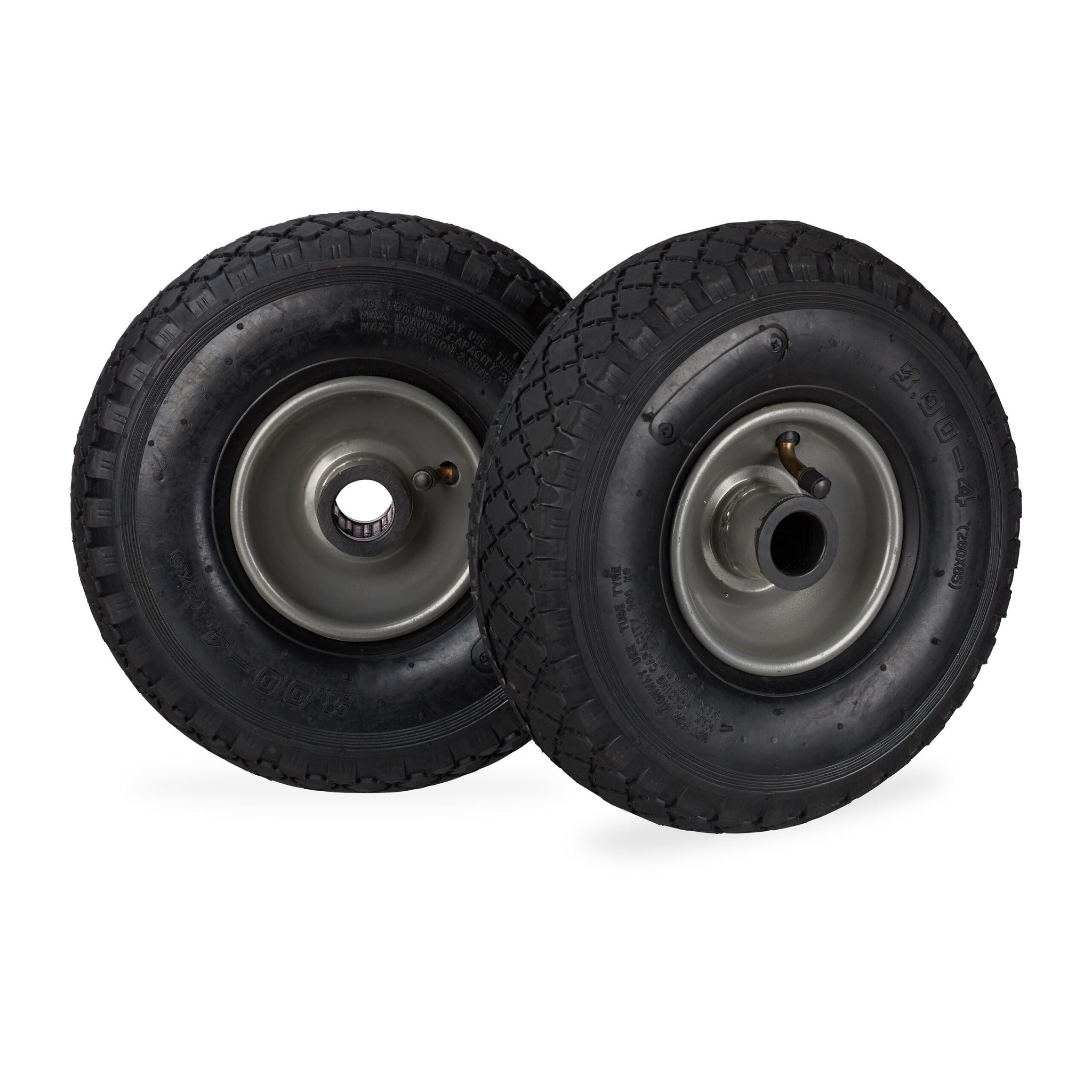 Sackkarrenrad 3.00-4 luftbereift 2er-Set Stahlfelge Schwarz-Grau von Relaxdays