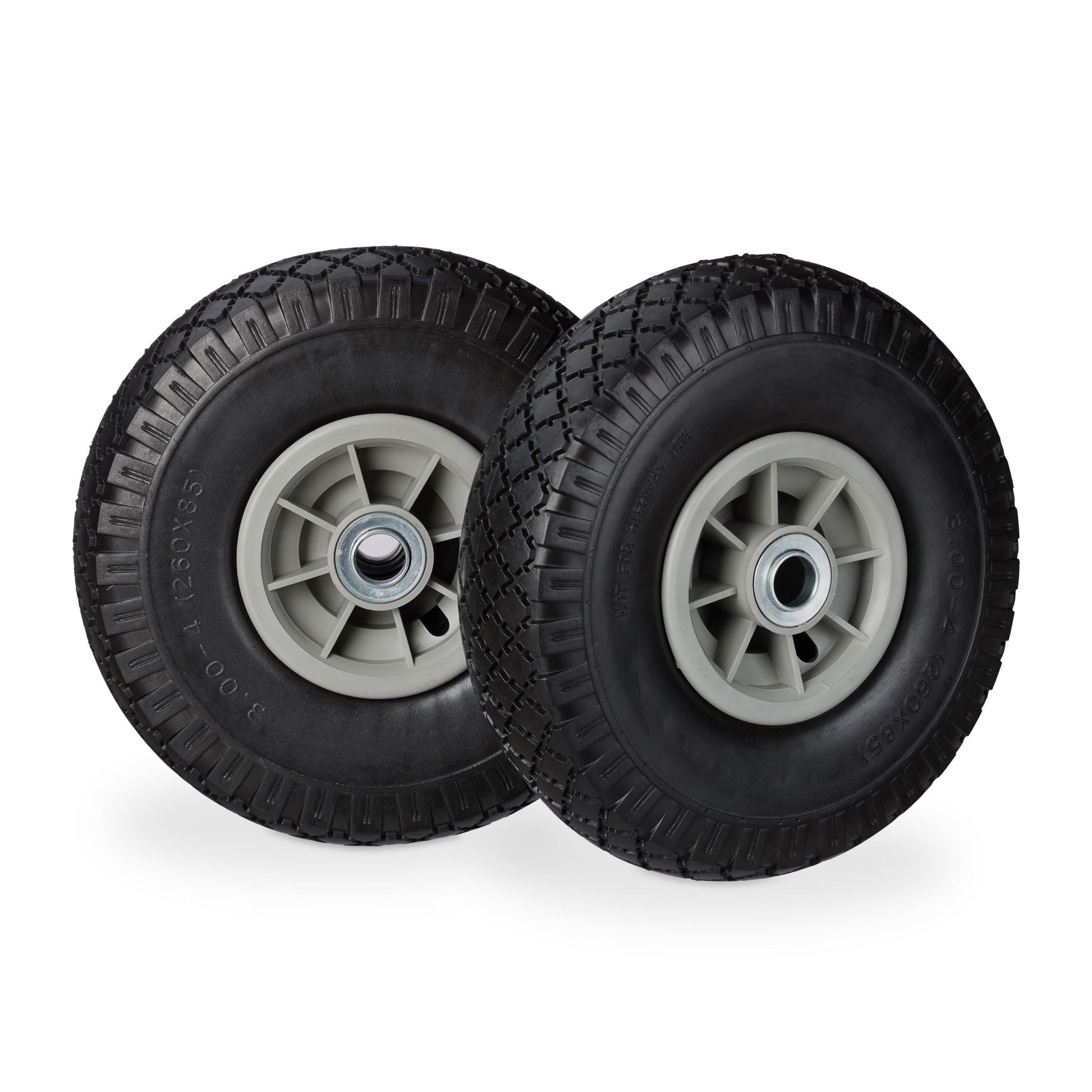 Sackkarrenrad PU 3.00-4 2er-Set Schwarz-Grau von Relaxdays