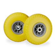 Sackkarrenrad PU 3.00-4 2er-Set Gelb-Grau von Relaxdays