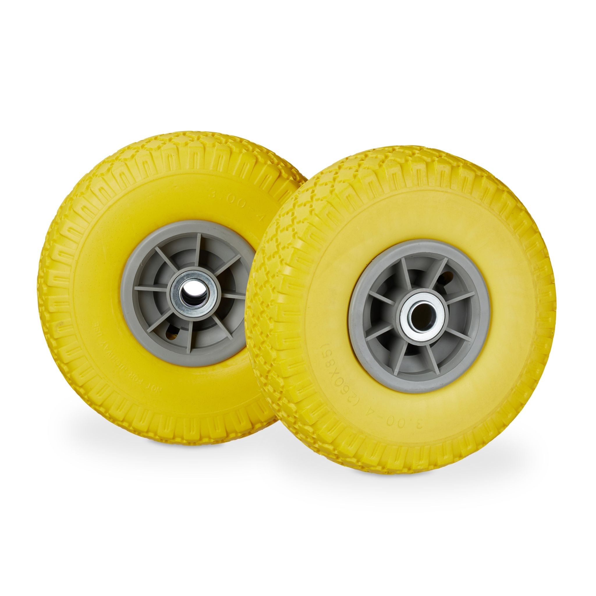 Sackkarrenrad PU 3.00-4 2er-Set Gelb-Grau von Relaxdays