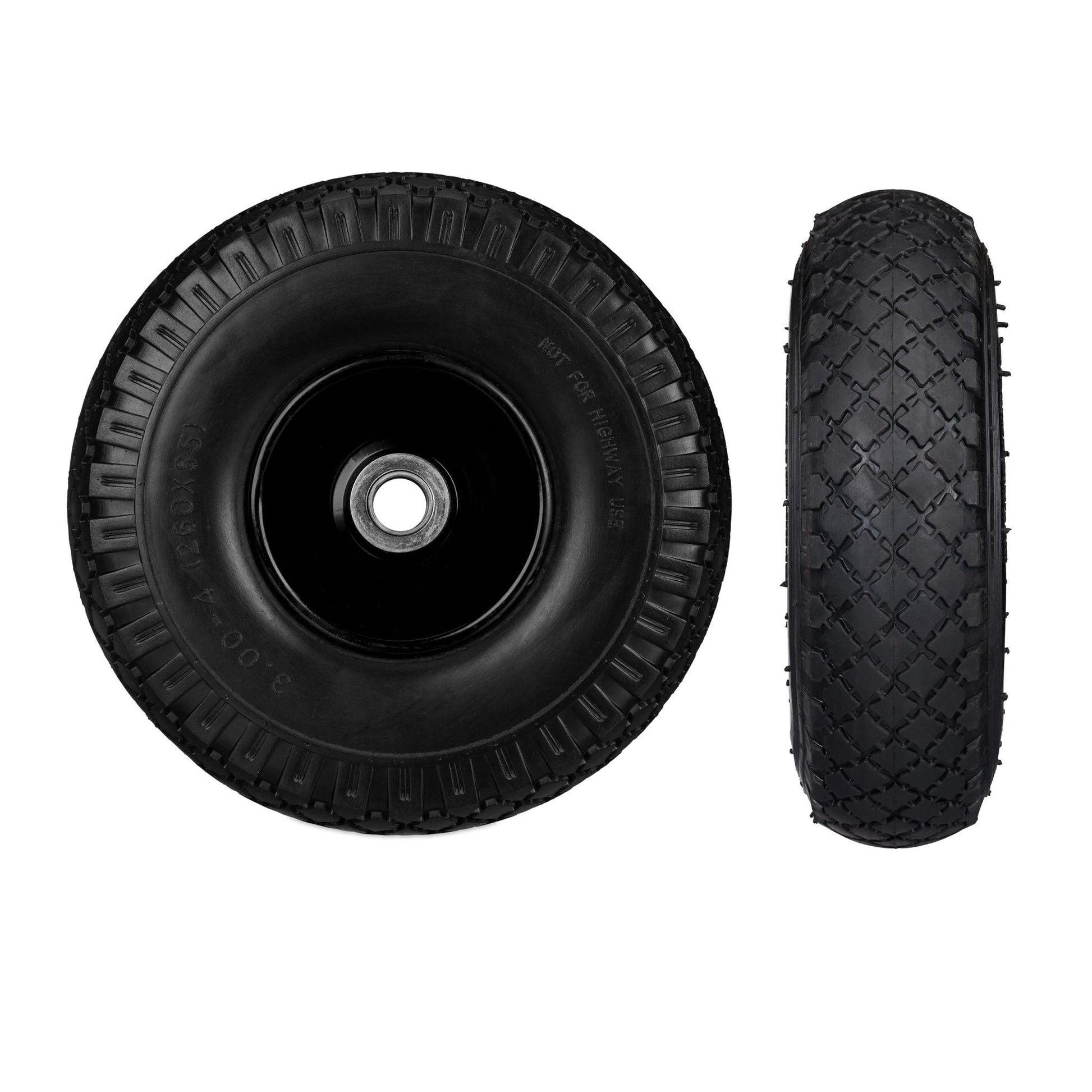 Sackkarrenrad mit Stahlfelge 2er-Set Schwarz von Relaxdays