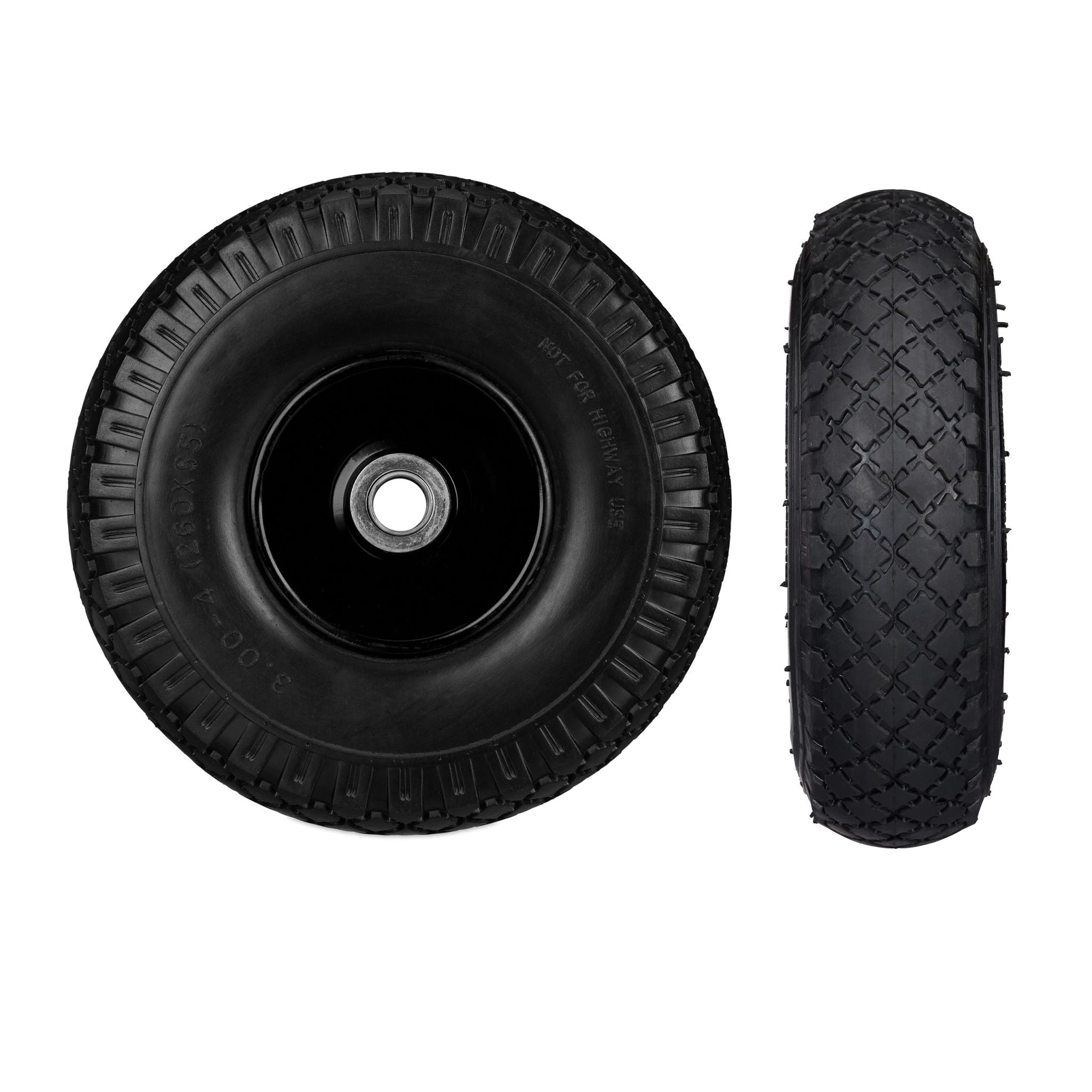 Sackkarrenrad mit Stahlfelge 2er-Set Schwarz von Relaxdays