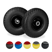 Sackkarrenrad mit Stahlfelge 2er-Set Schwarz von Relaxdays