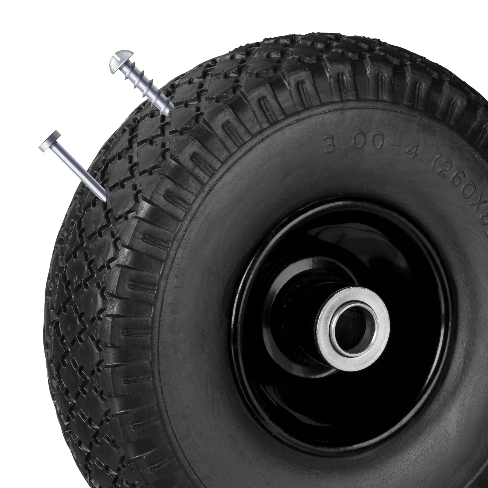 Sackkarrenrad mit Stahlfelge 2er-Set Schwarz von Relaxdays