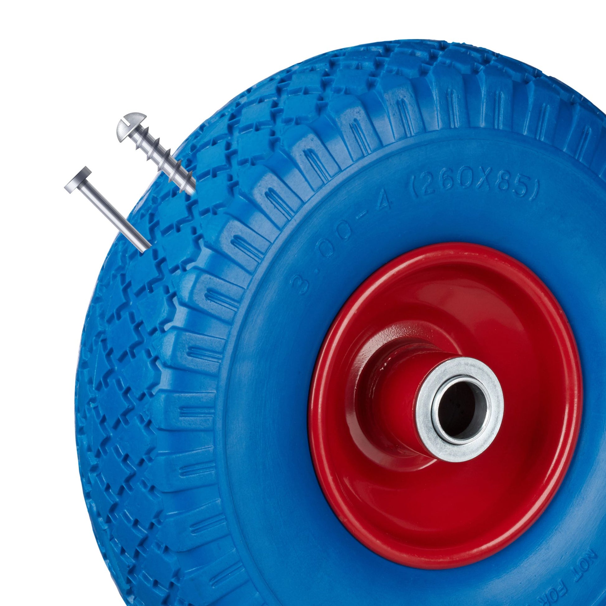 Sackkarrenrad mit Stahlfelge 2er-Set Blau-Rot von Relaxdays