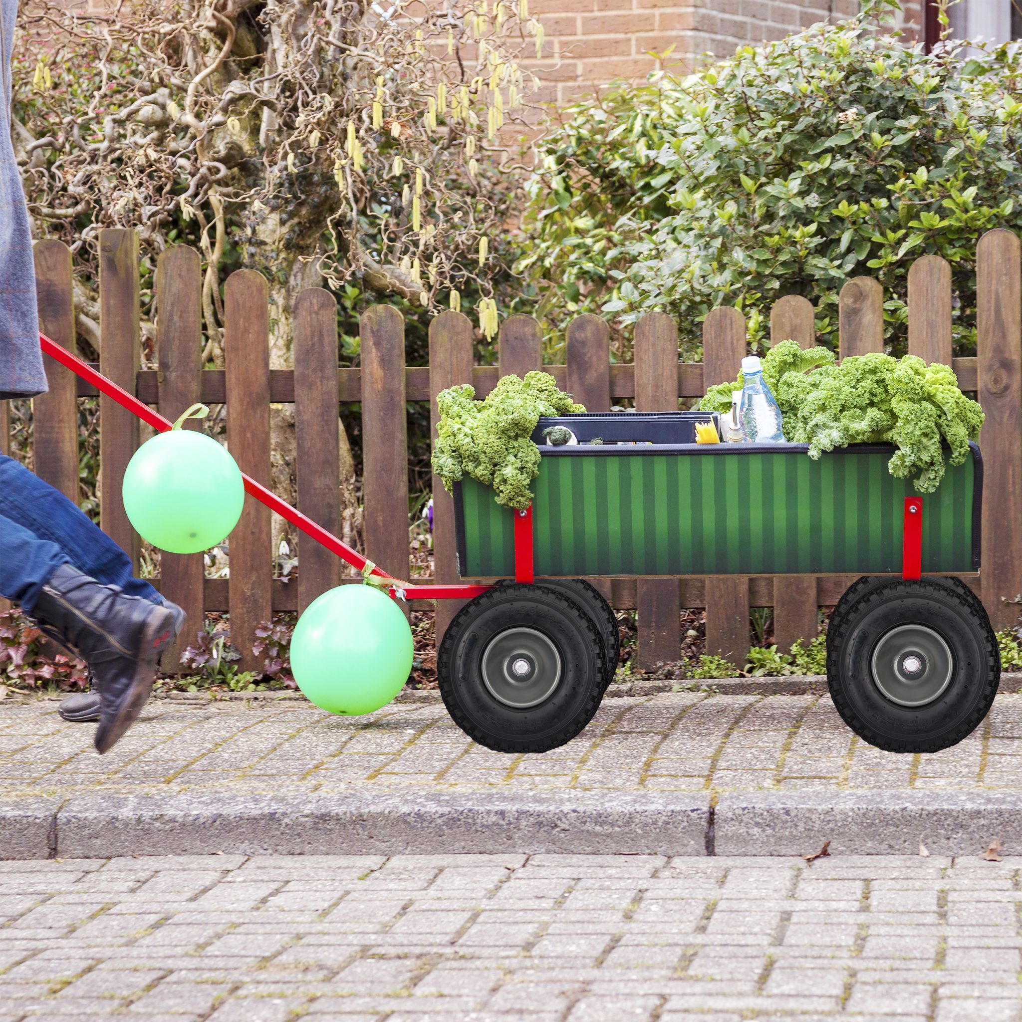 Sackkarrenrad mit Stahlfelge 2er-Set Gelb-Rot von Relaxdays