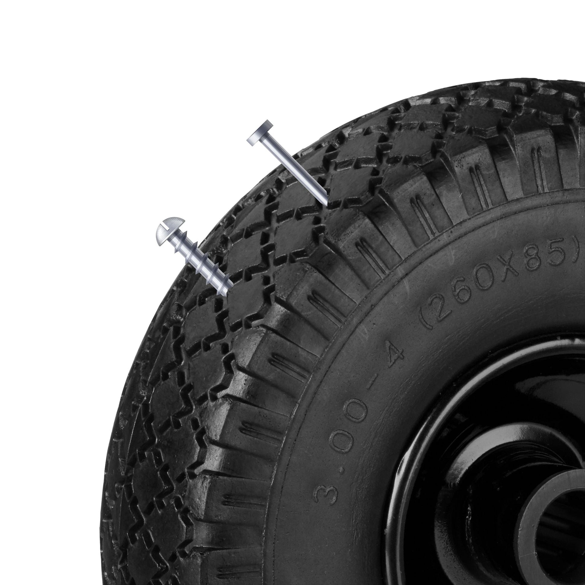 Sackkarrenrad Vollgummi 2er-Set Schwarz von Relaxdays