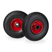Sackkarrenrad Vollgummi 2er-Set Rot-Schwarz von Relaxdays