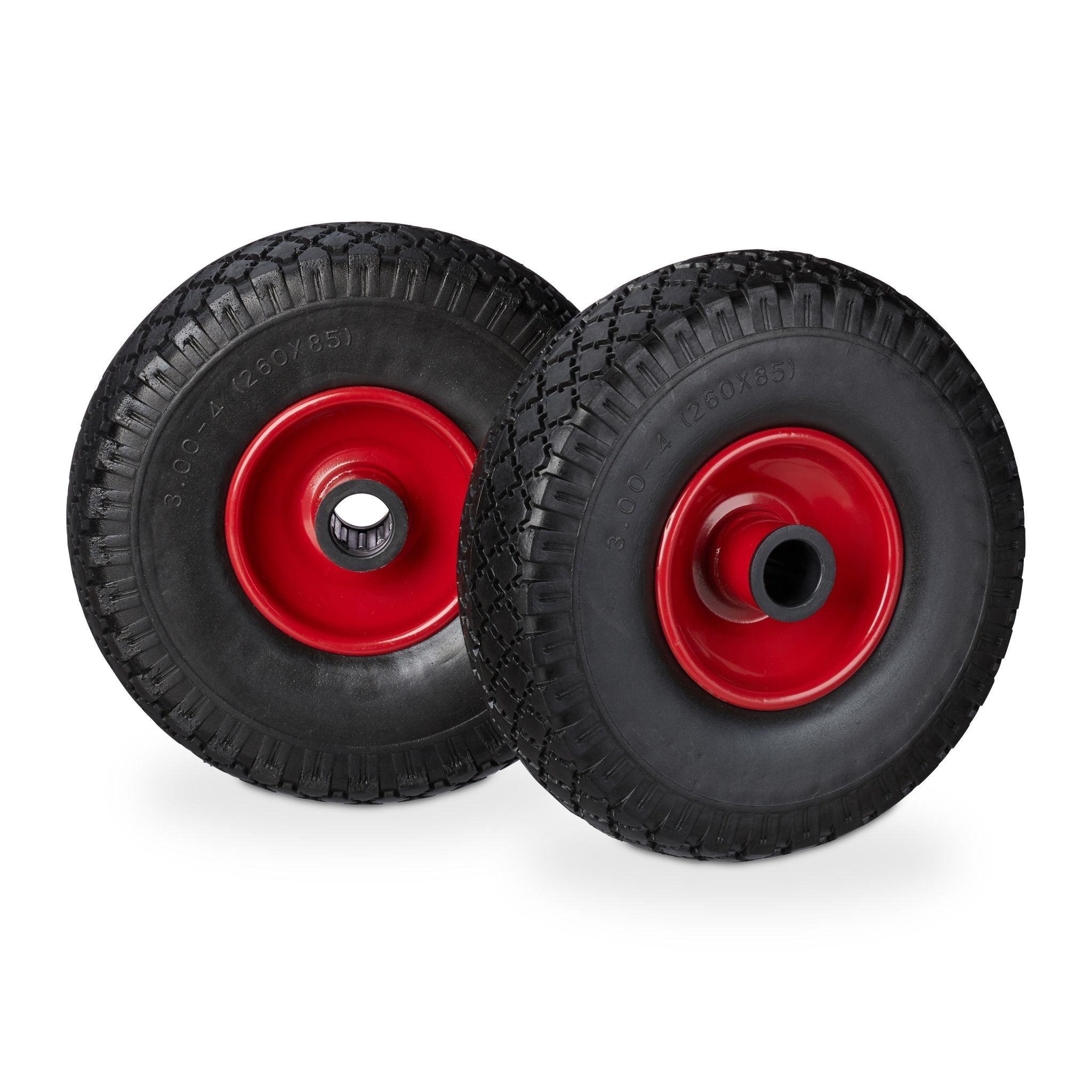 Sackkarrenrad Vollgummi 2er-Set Rot-Schwarz von Relaxdays
