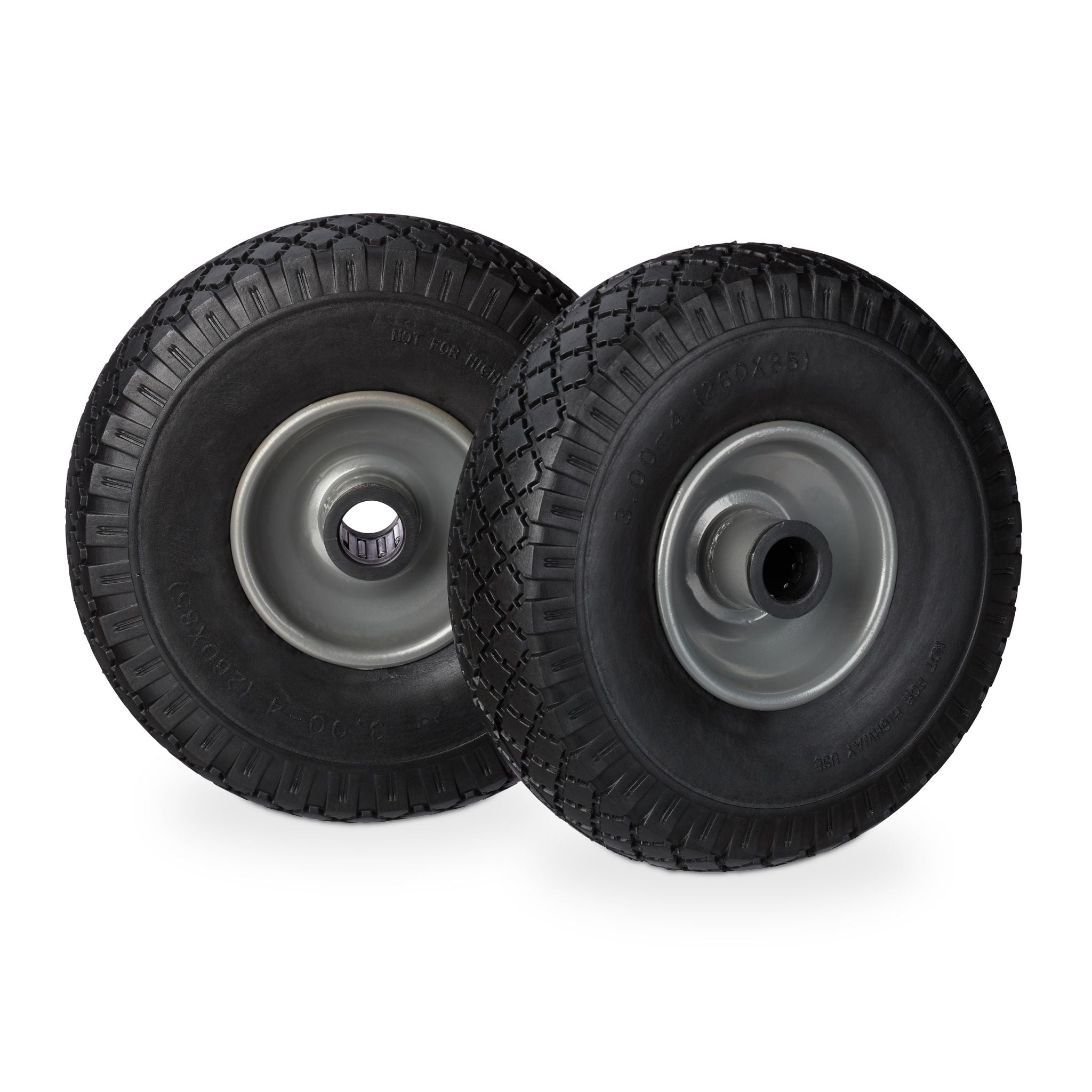 Sackkarrenrad Vollgummi 2er-Set Schwarz-Grau von Relaxdays