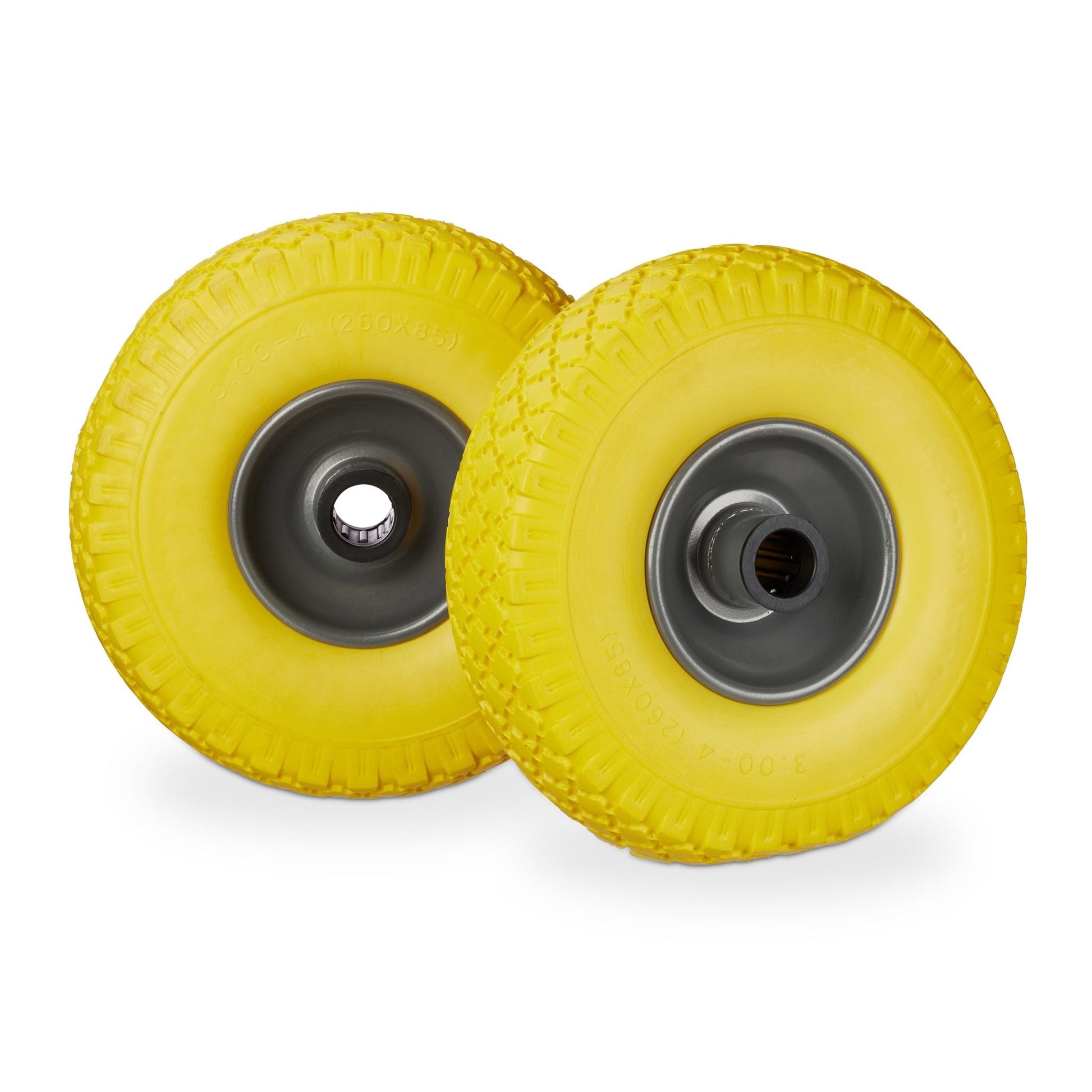 Sackkarrenrad Vollgummi 2er-Set Gelb-Grau von Relaxdays