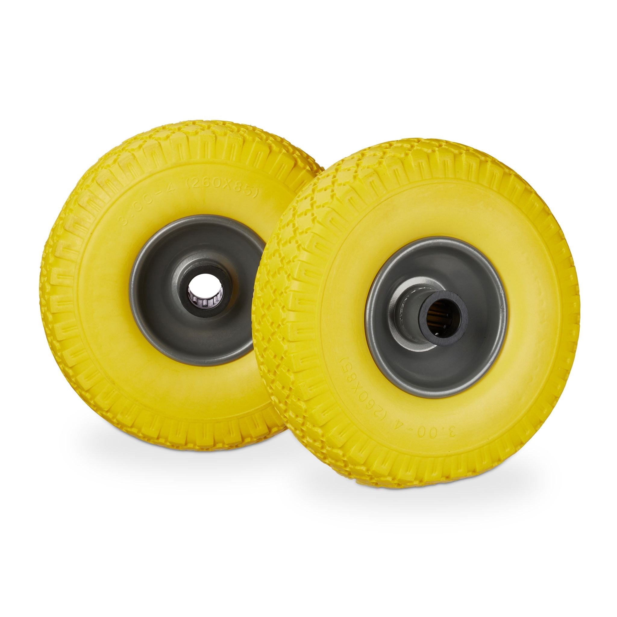 Sackkarrenrad Vollgummi 2er-Set Gelb-Grau von Relaxdays
