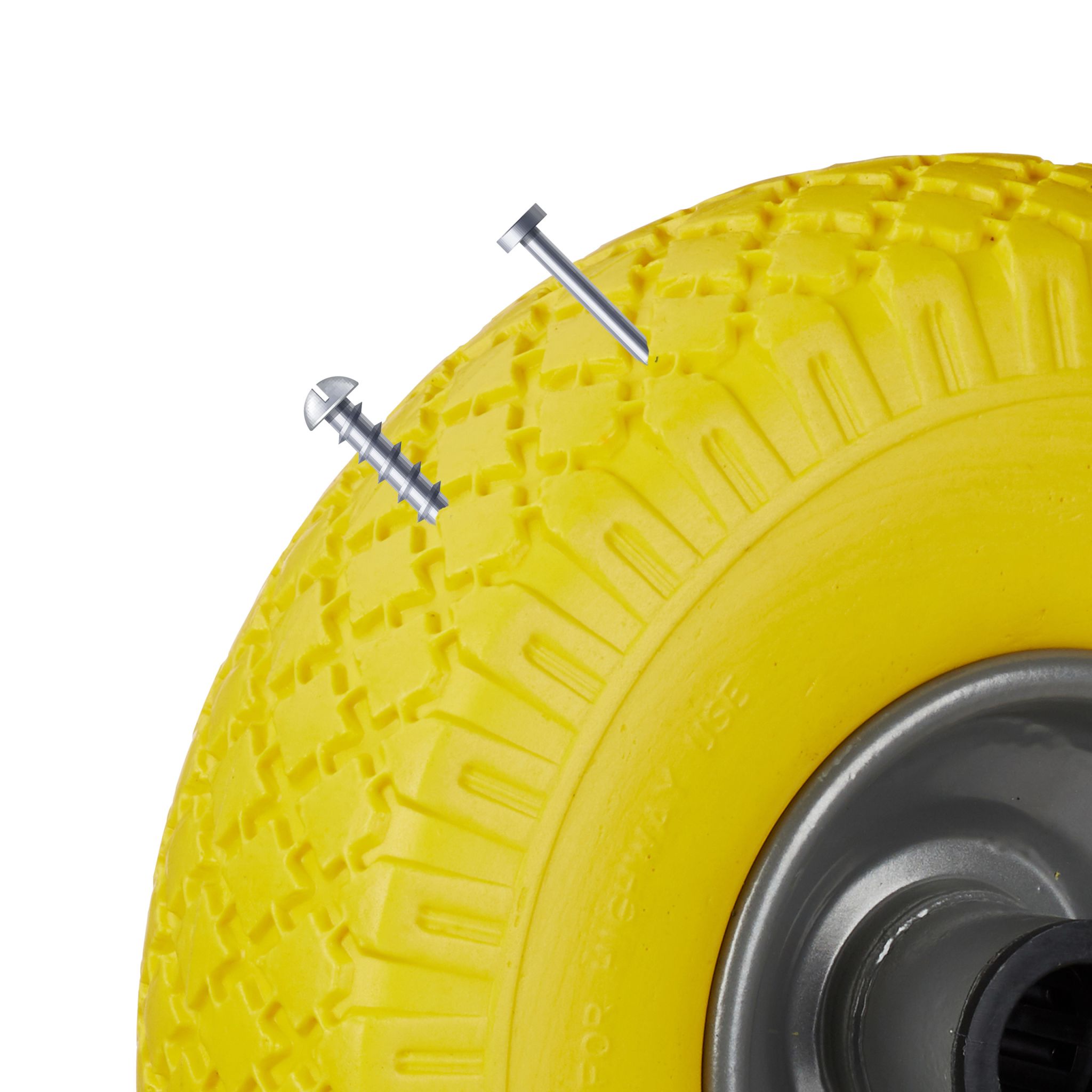 Sackkarrenrad Vollgummi 2er-Set Gelb-Grau von Relaxdays