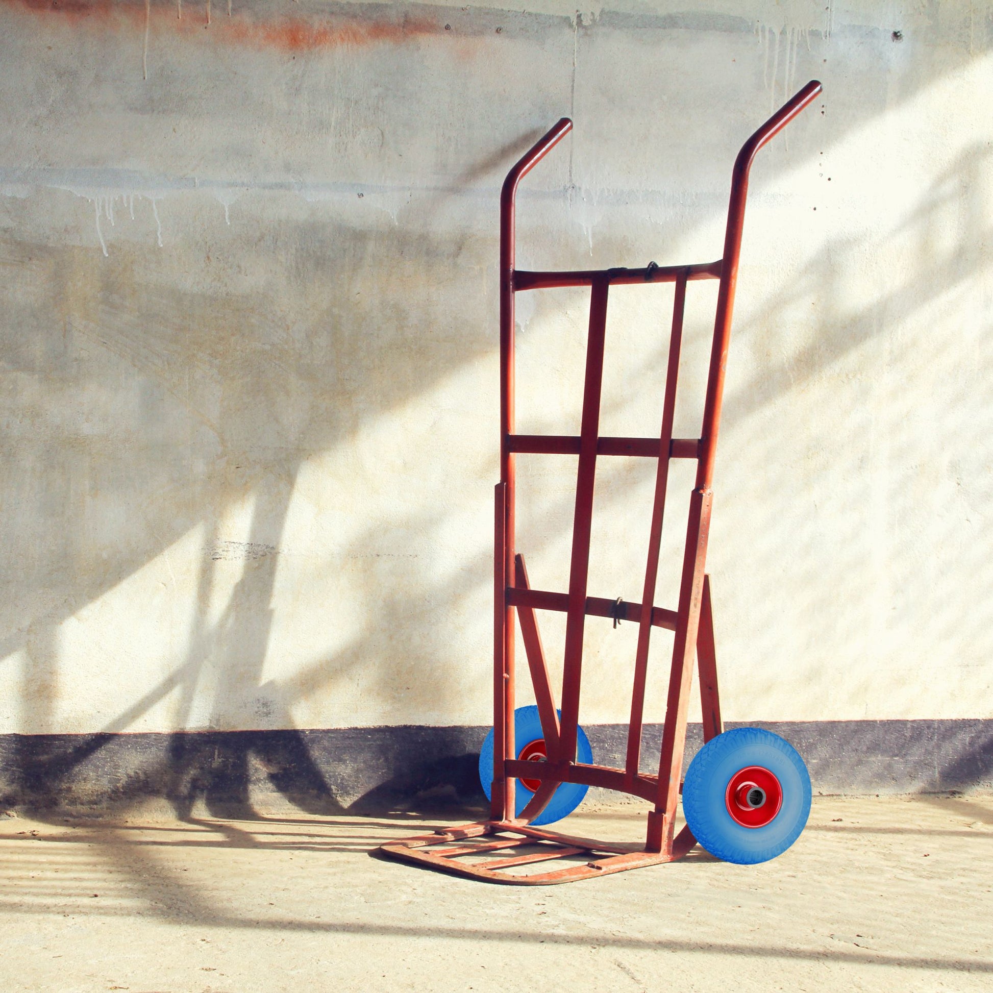 Sackkarrenrad Vollgummi 2er-Set Blau-Rot von Relaxdays