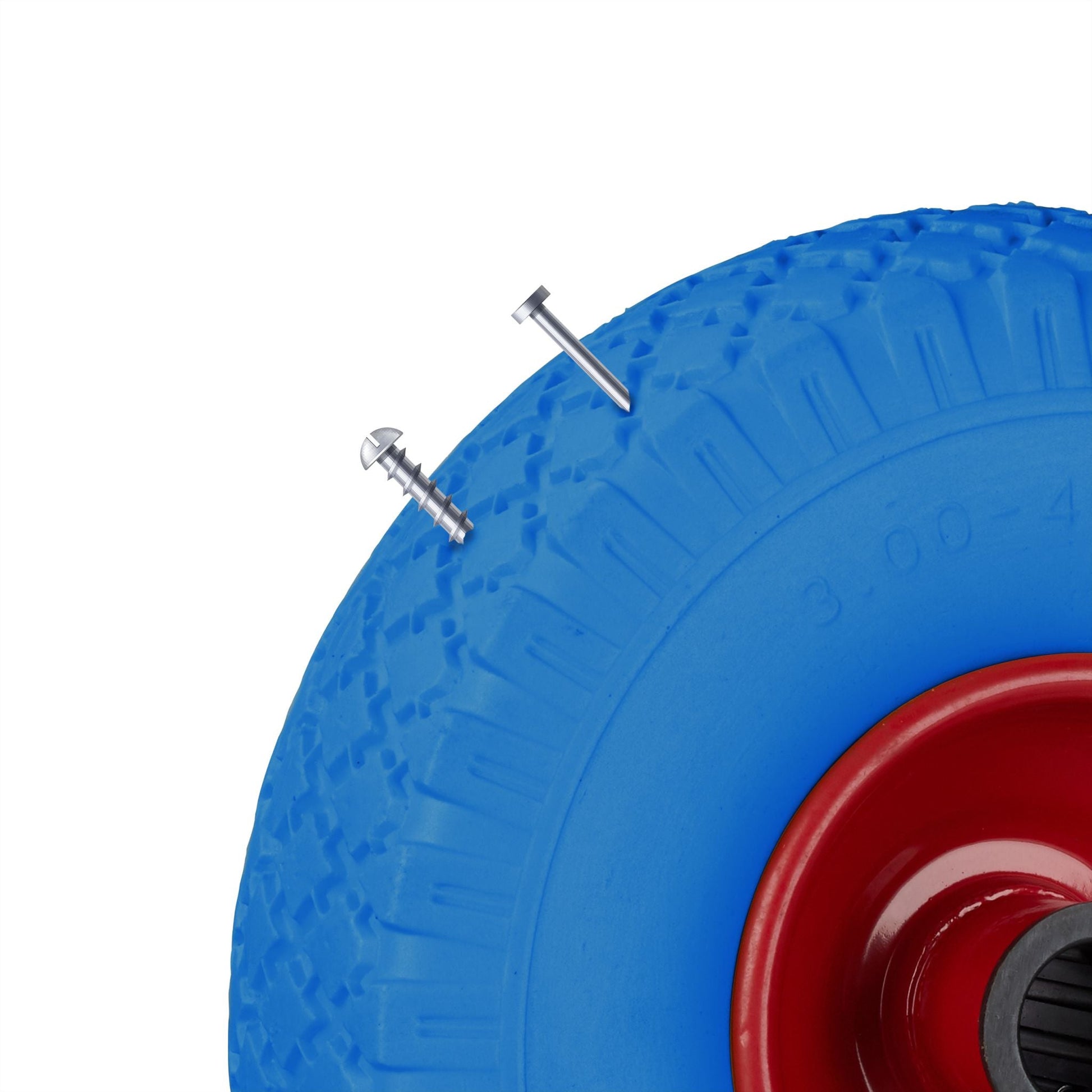 Sackkarrenrad Vollgummi 2er-Set Blau-Rot von Relaxdays