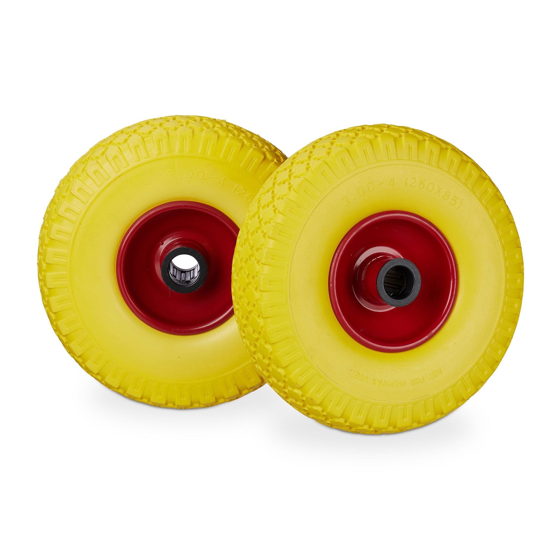 Sackkarrenrad Vollgummi 2er-Set Gelb-Rot von Relaxdays