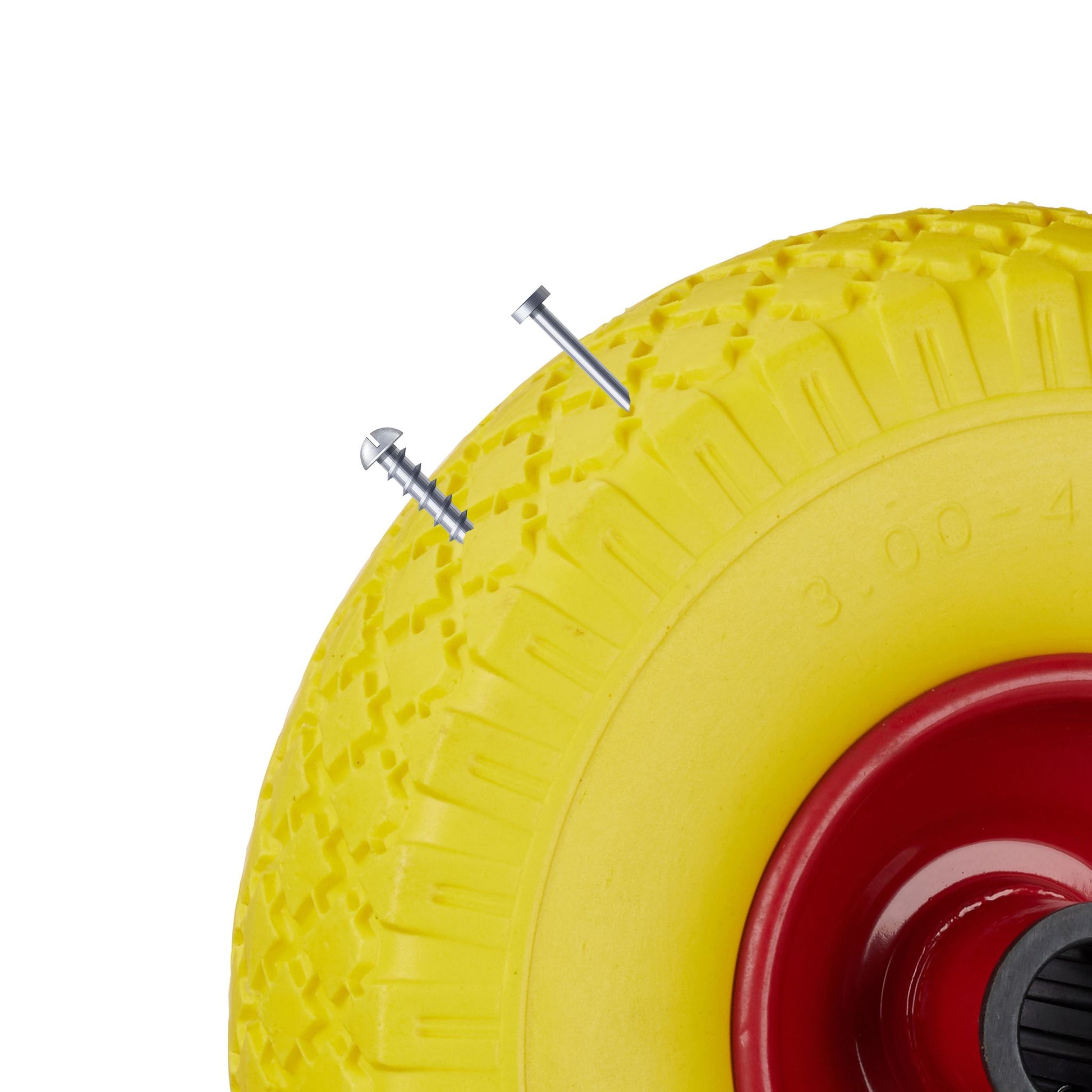 Sackkarrenrad Vollgummi 2er-Set Gelb-Rot von Relaxdays