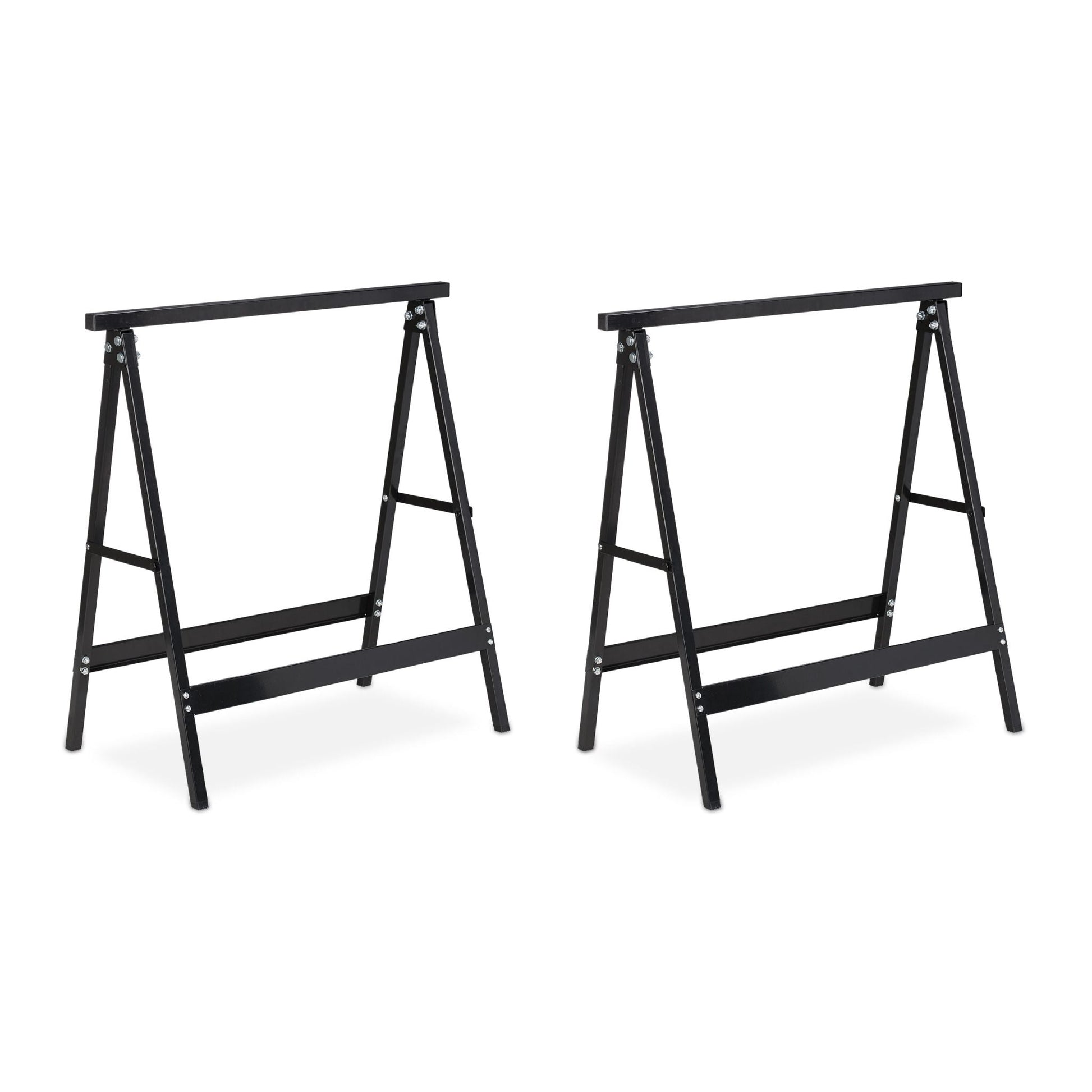 Klappbock Stahl 2er-Set Schwarz von Relaxdays