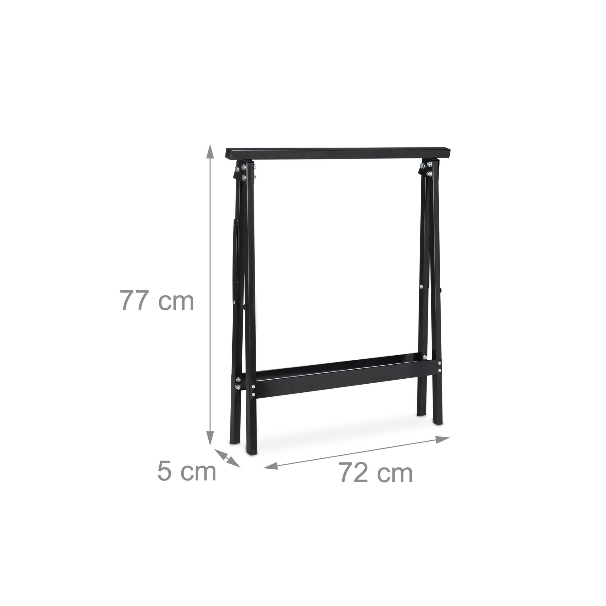 Klappbock Stahl 2er-Set Schwarz von Relaxdays