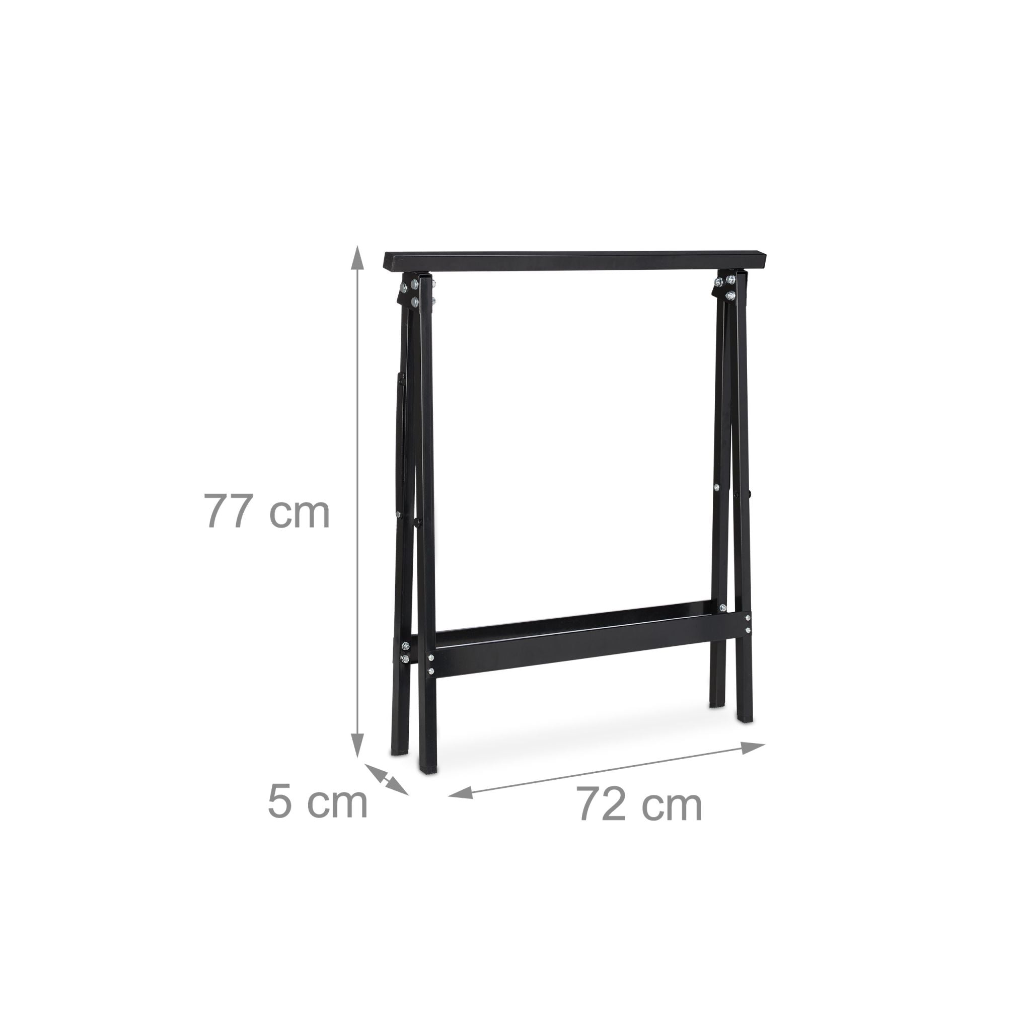 Klappbock Stahl 2er-Set Schwarz von Relaxdays