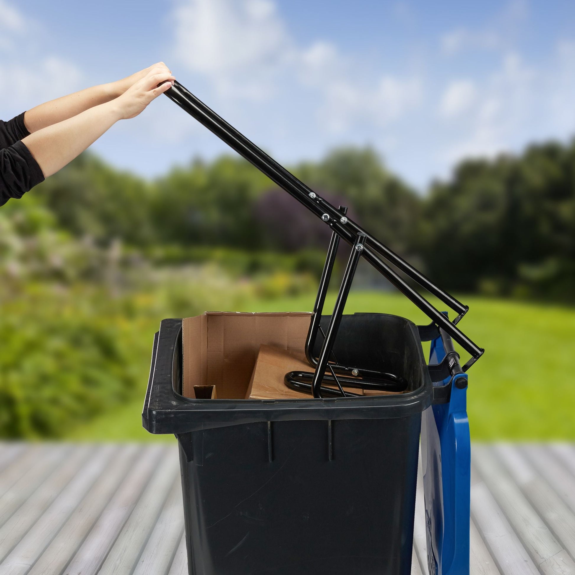 Müllpresse Mülltonne Schwarz von Relaxdays