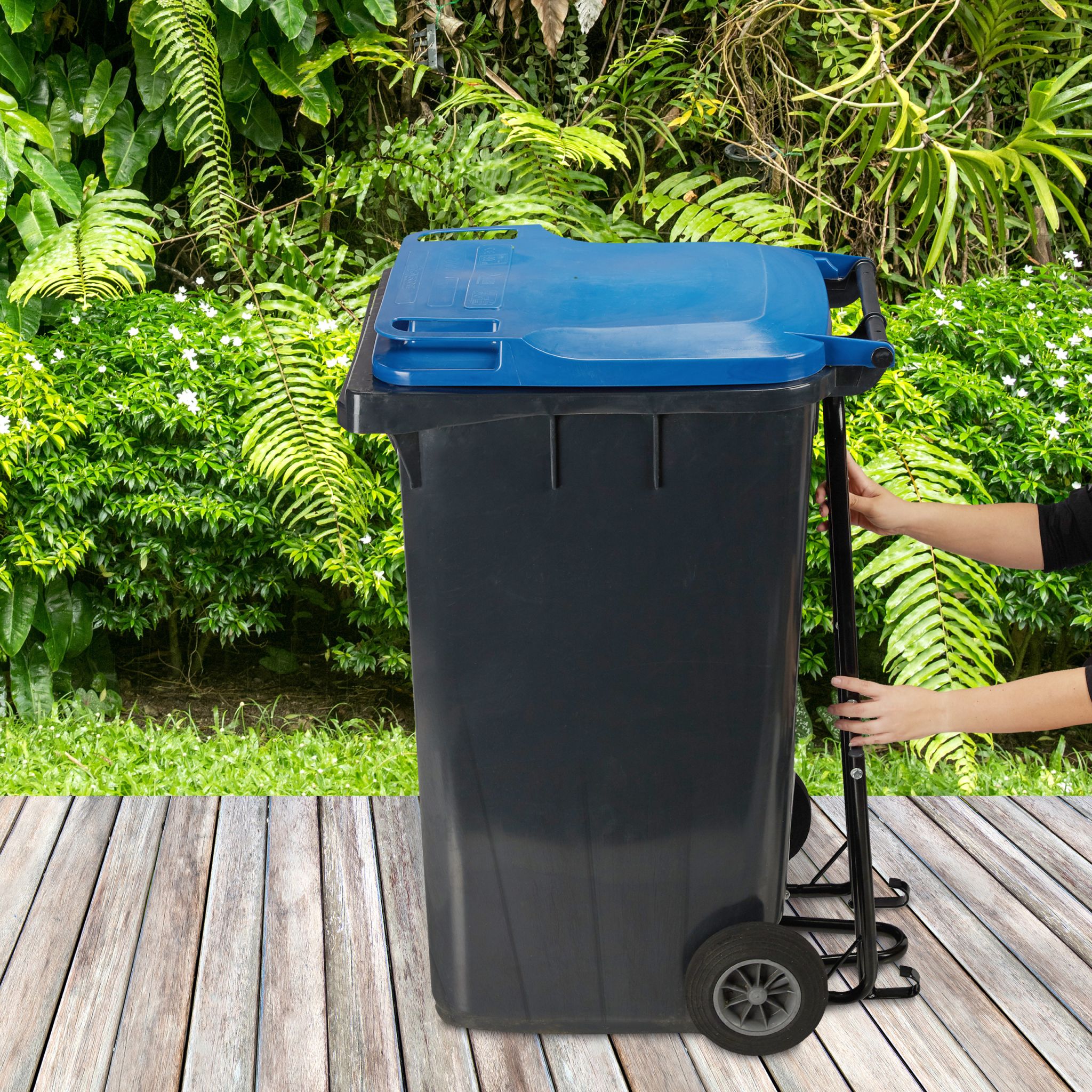 Müllpresse Mülltonne Schwarz von Relaxdays