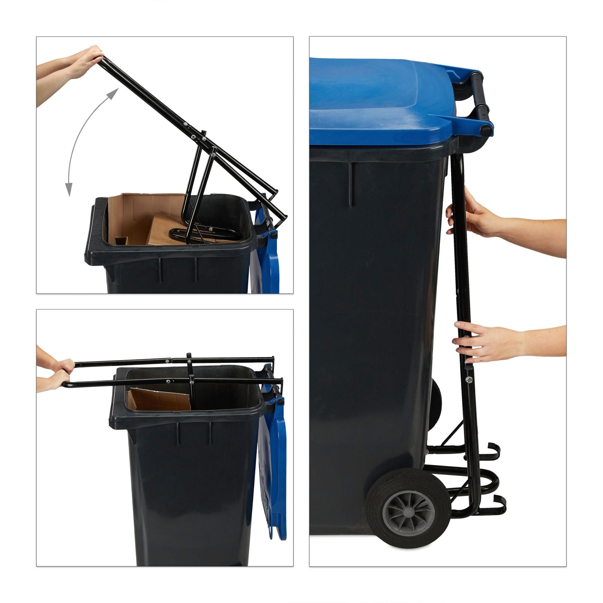 Müllpresse Mülltonne Schwarz von Relaxdays