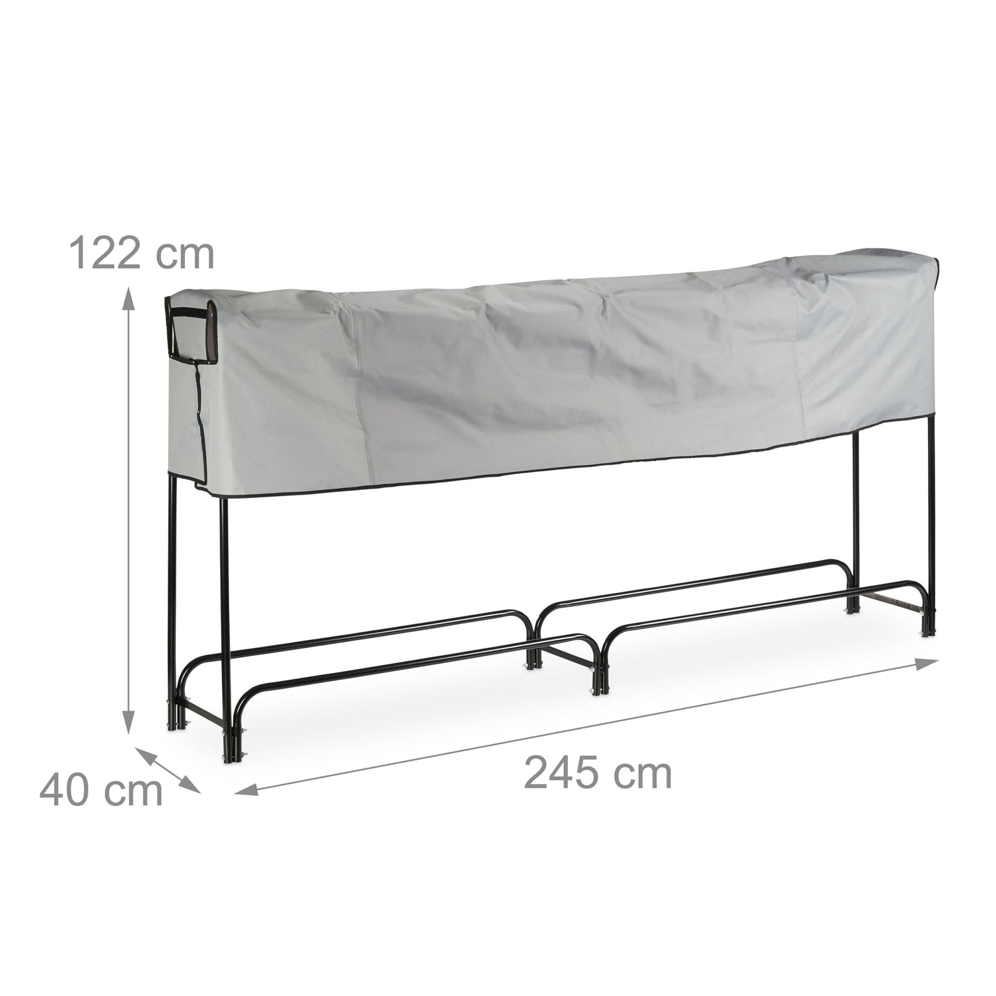 Kaminholzregal Metall Schwarz-Grau von Relaxdays