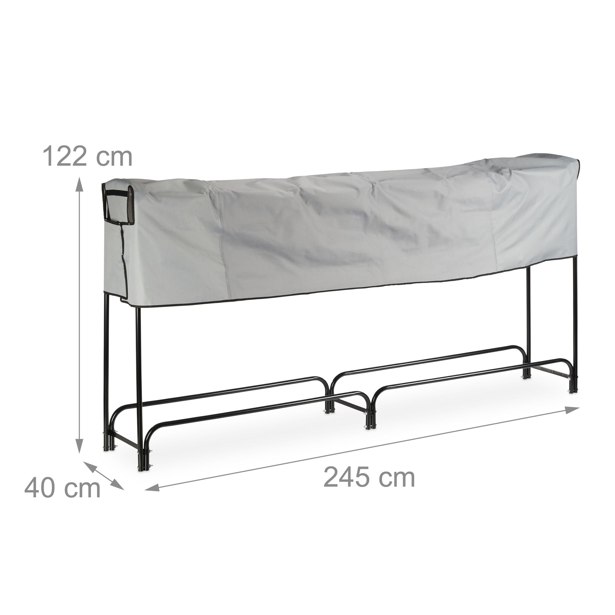 Kaminholzregal Metall Schwarz-Grau von Relaxdays