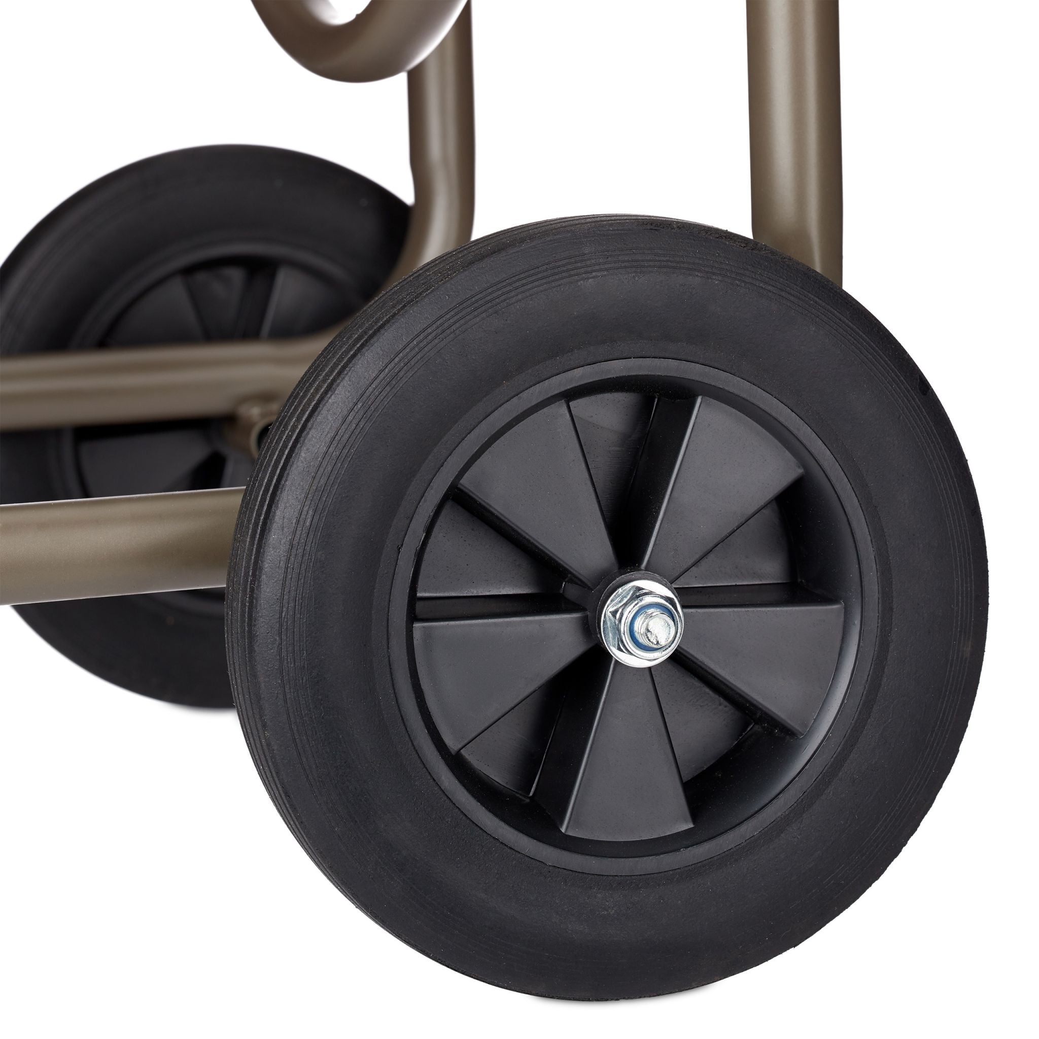 Schlauchwagen XL Metall Braun-Schwarz von Relaxdays