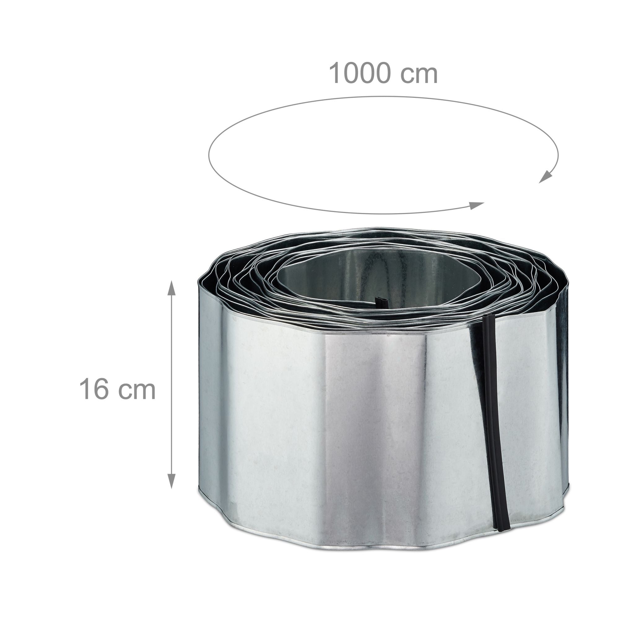 Rasenkante 10m Metall Silber von Relaxdays