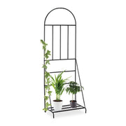 Blumenregal mit Rankgitter Schwarz von Relaxdays