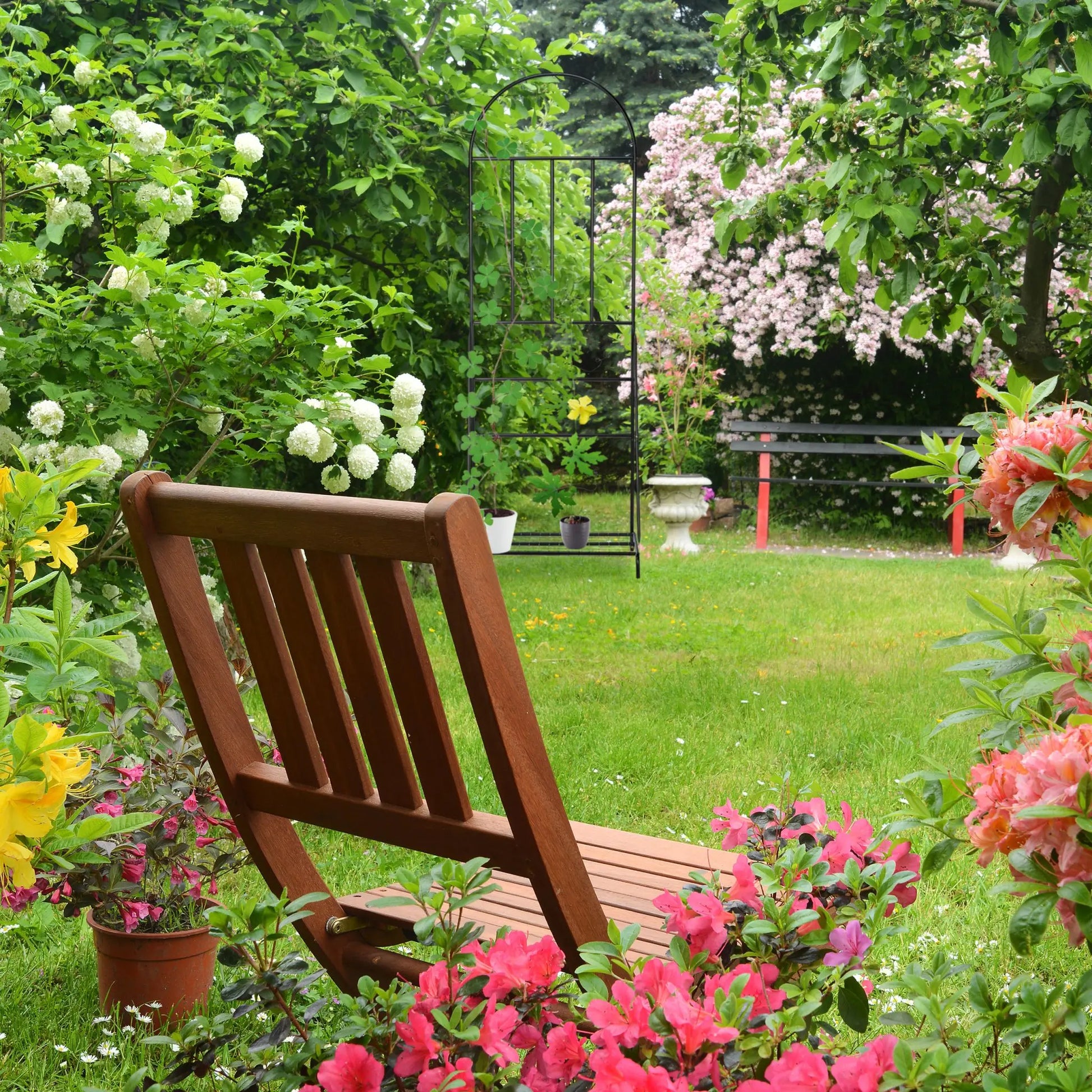 Blumenregal mit Rankgitter Schwarz von Relaxdays