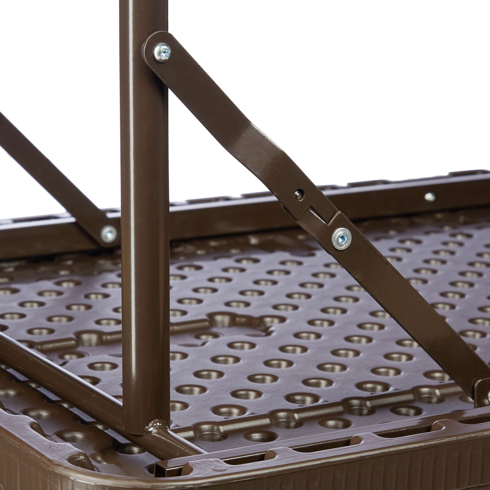 Eckiger Gartentisch Holzoptik Dunkelbraun-Schwarz von Relaxdays