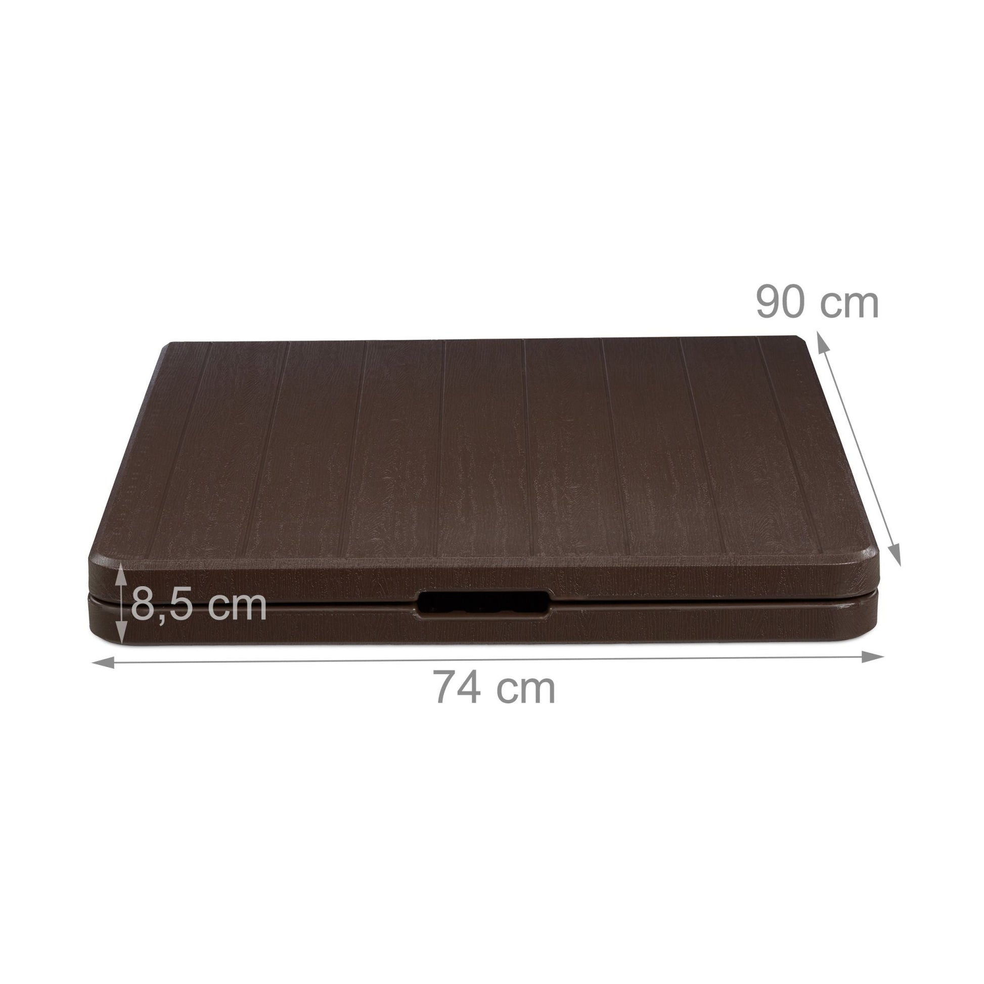 Klappbarer Gartentisch Holzoptik Braun-Schwarz von Relaxdays