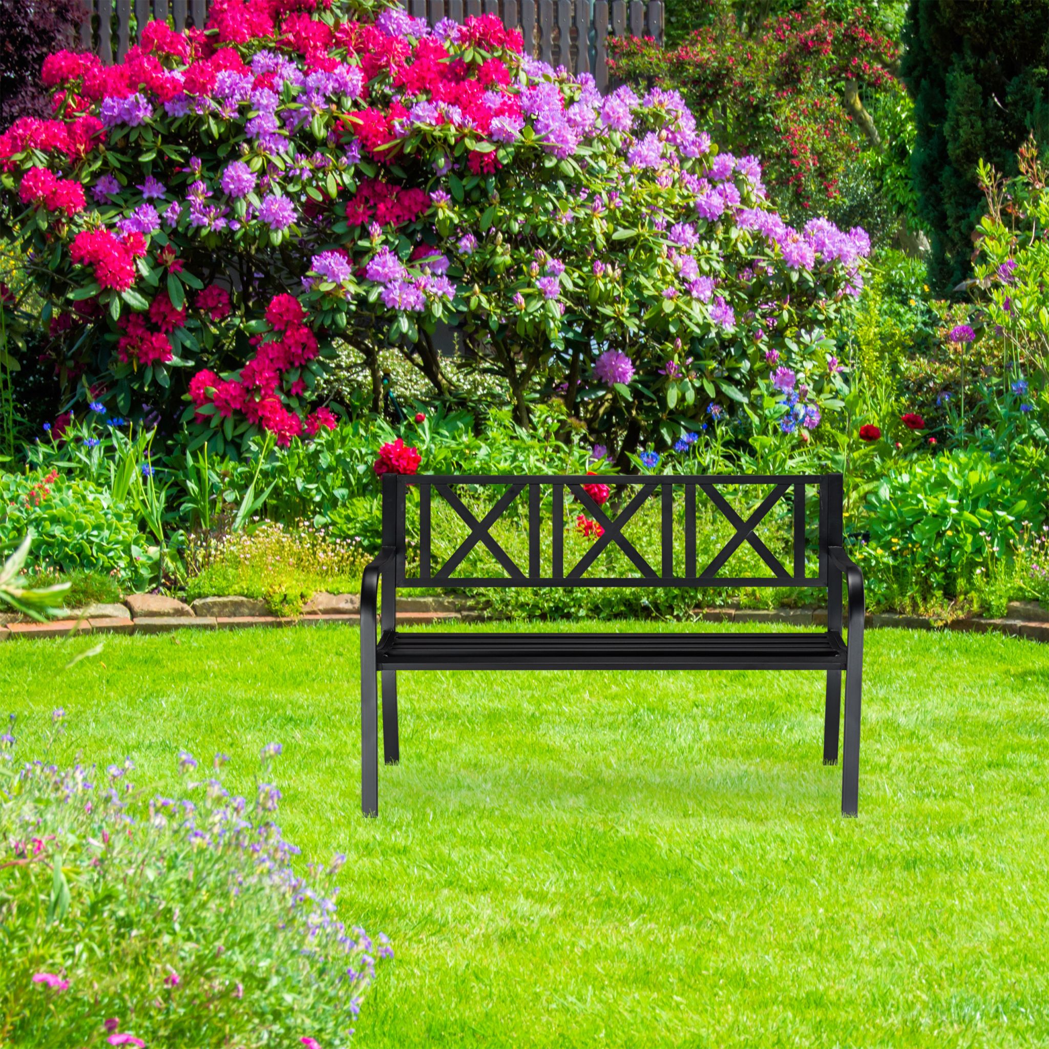 Gartenbank Metall Schwarz