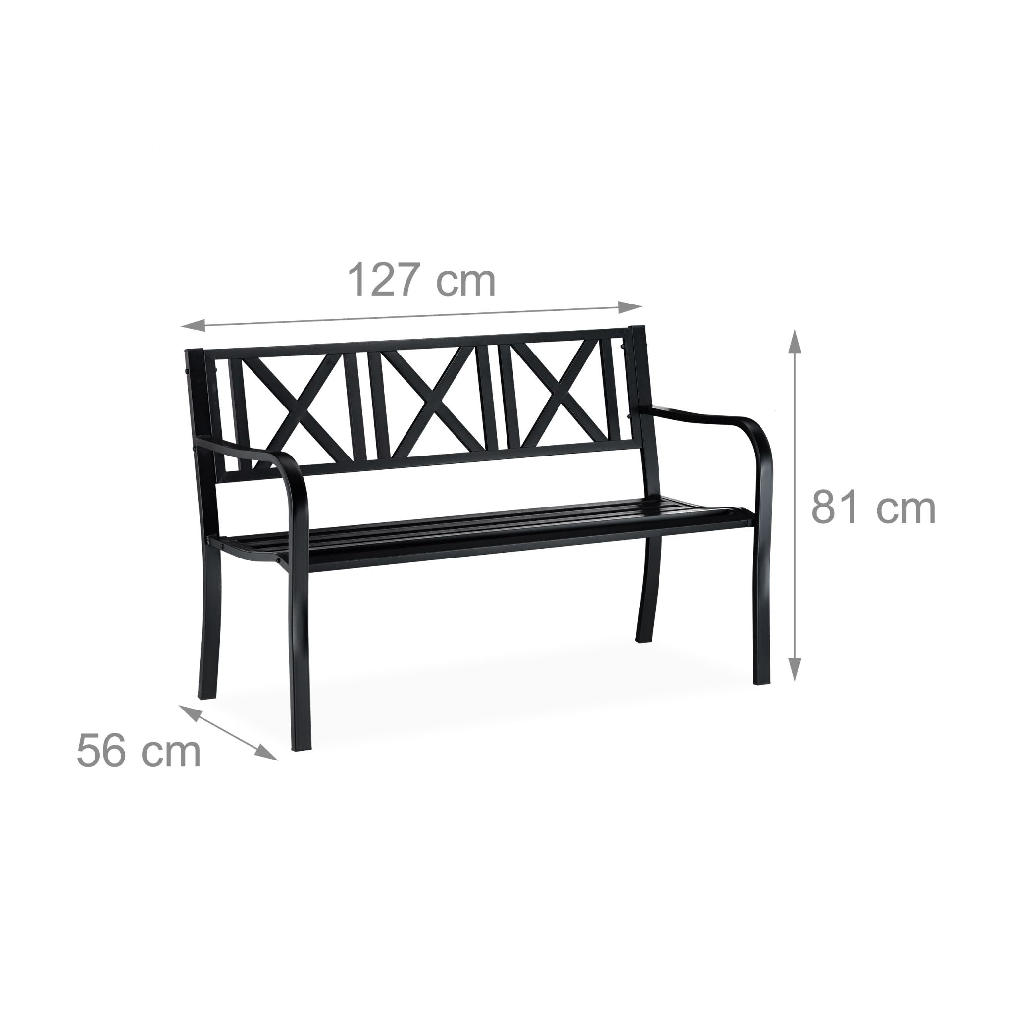 Gartenbank Metall Schwarz
