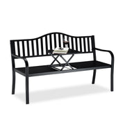Gartenbank mit klappbarem Tisch Schwarz