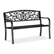 Gartenbank Metall Ornamente Schwarz von Relaxdays